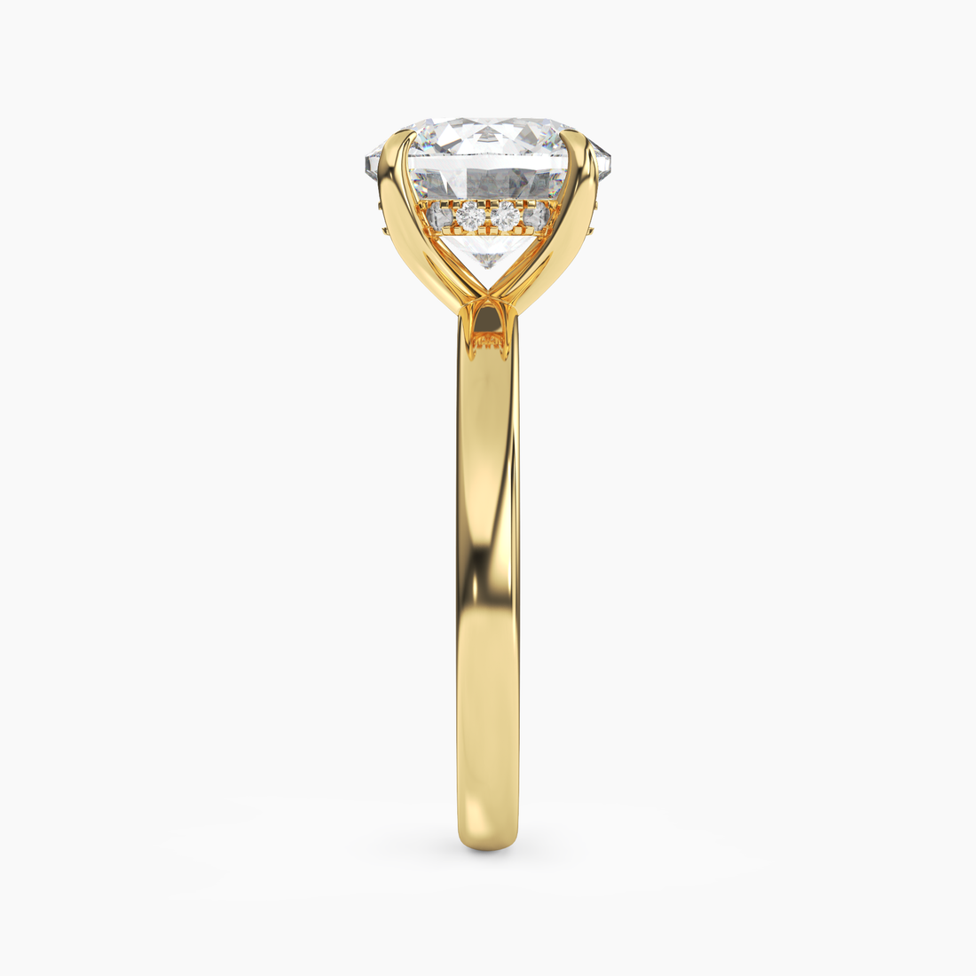 Lyric Round Hidden Halo 1.5 Carat Lab Grown Diamond Engagement Ring in 14K Rose Gold