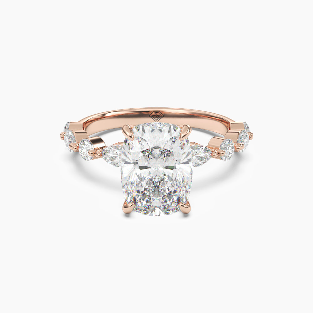 Sonnet Cushion Solitaire Diamond Ring Setting in 14K White Gold