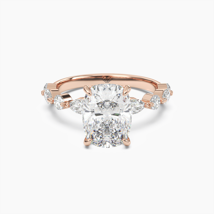 Sonnet Cushion Solitaire 2.5 Carat Lab Grown Diamond Engagement Ring in 18K Rose Gold