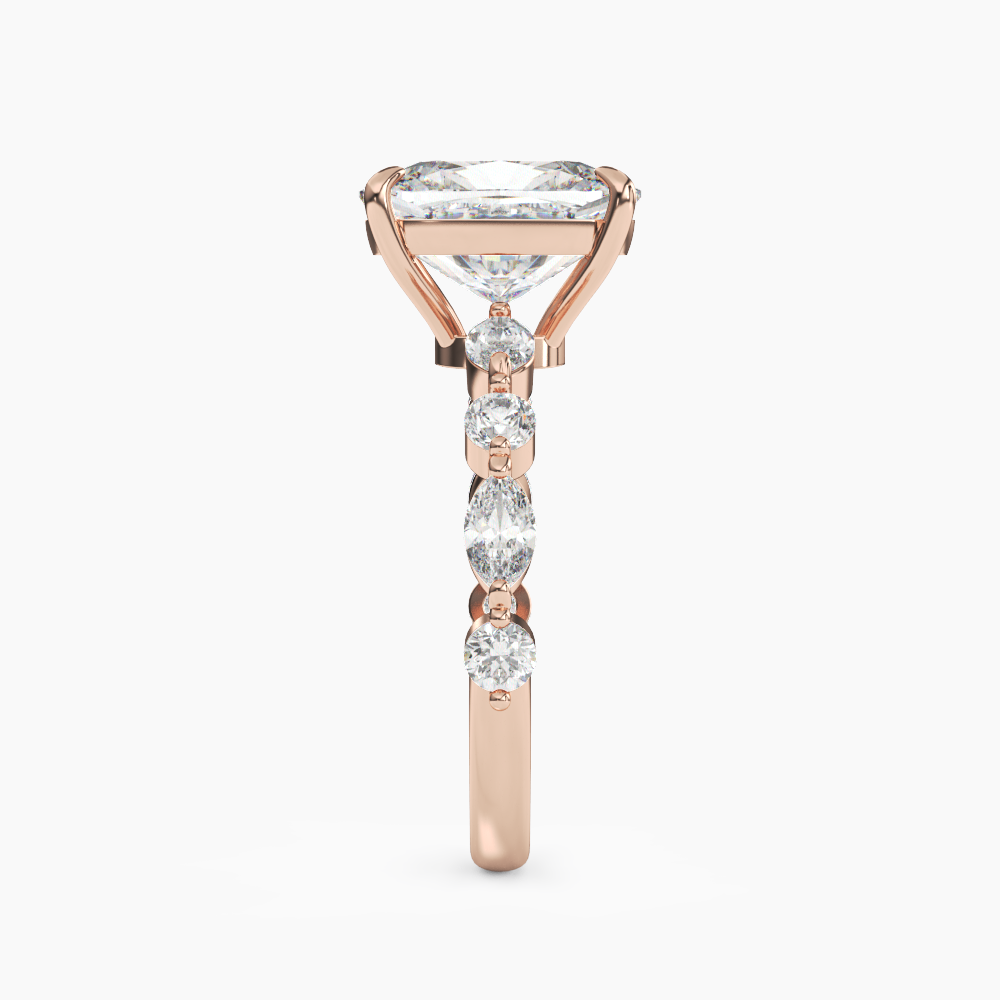 Sonnet Cushion Solitaire 3 Carat Lab Grown Diamond Engagement Ring in 18K White Gold