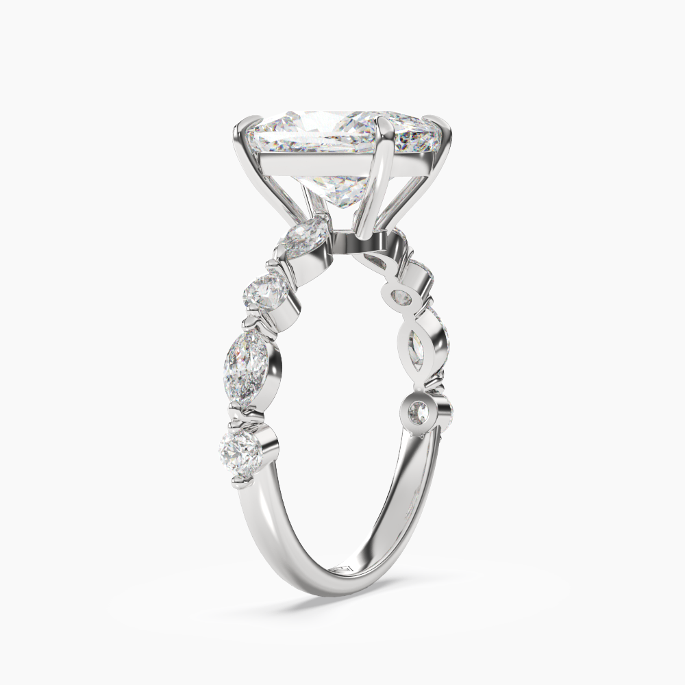 Sonnet Cushion Solitaire 2 Carat Lab Grown Diamond Engagement Ring in 14K White Gold