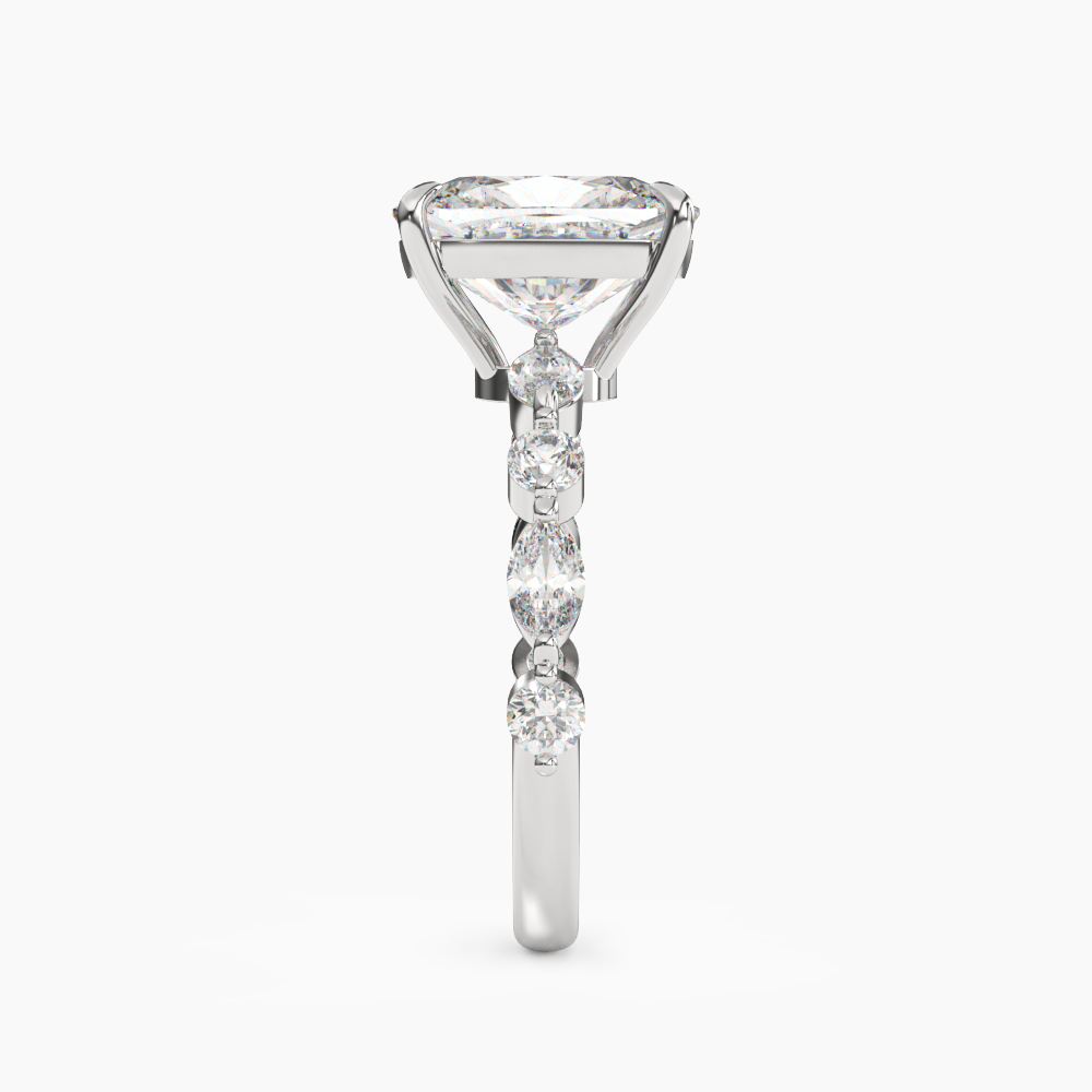 Sonnet Cushion Solitaire 3 Carat Lab Grown Diamond Engagement Ring in 14K Yellow Gold