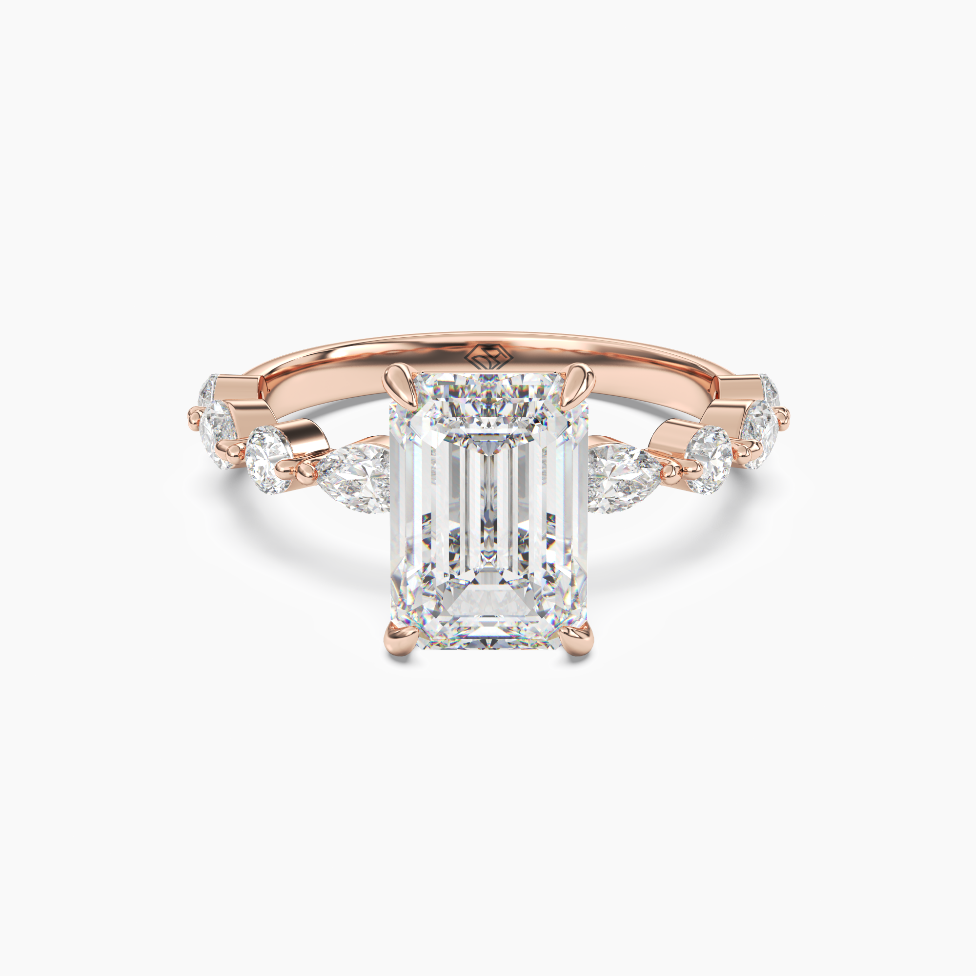 Sonnet Emerald Solitaire 1 Carat Lab Grown Diamond Engagement Ring in 14K White Gold
