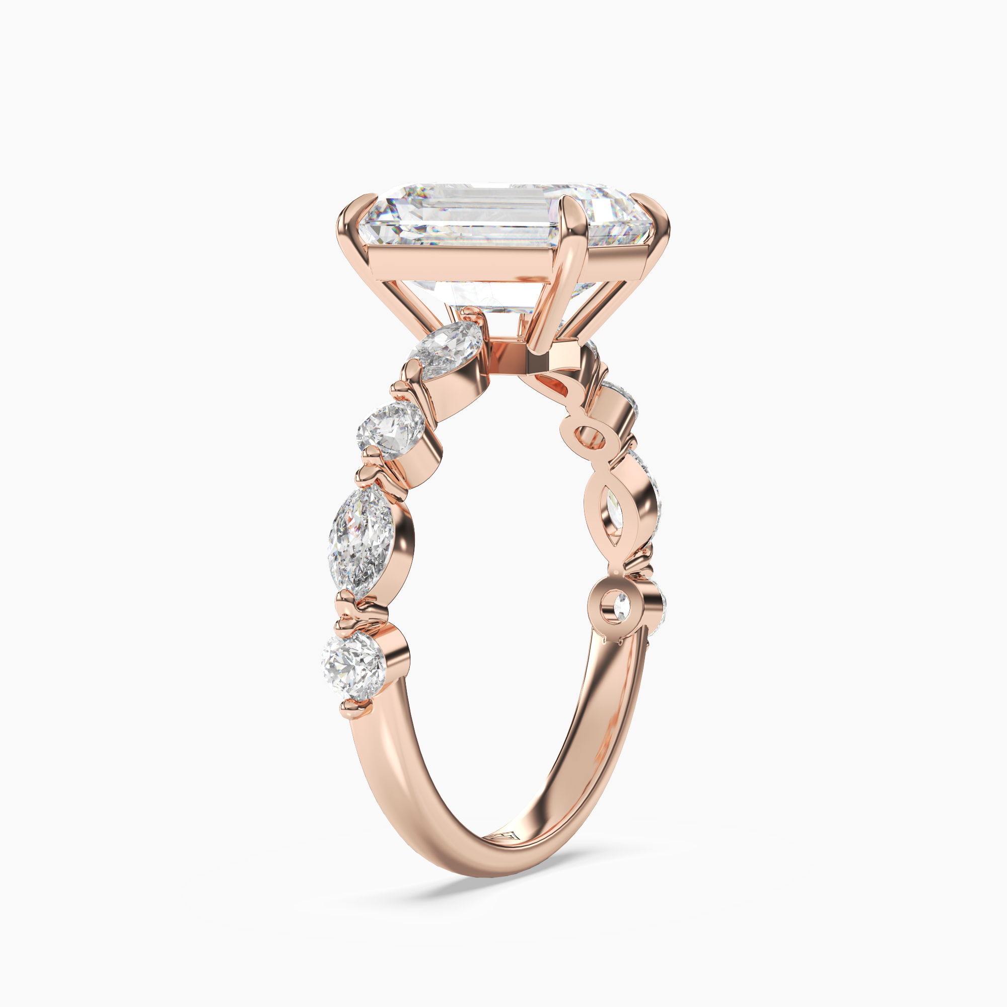 Sonnet Emerald Solitaire 3 Carat Lab Grown Diamond Engagement Ring in 18K White Gold