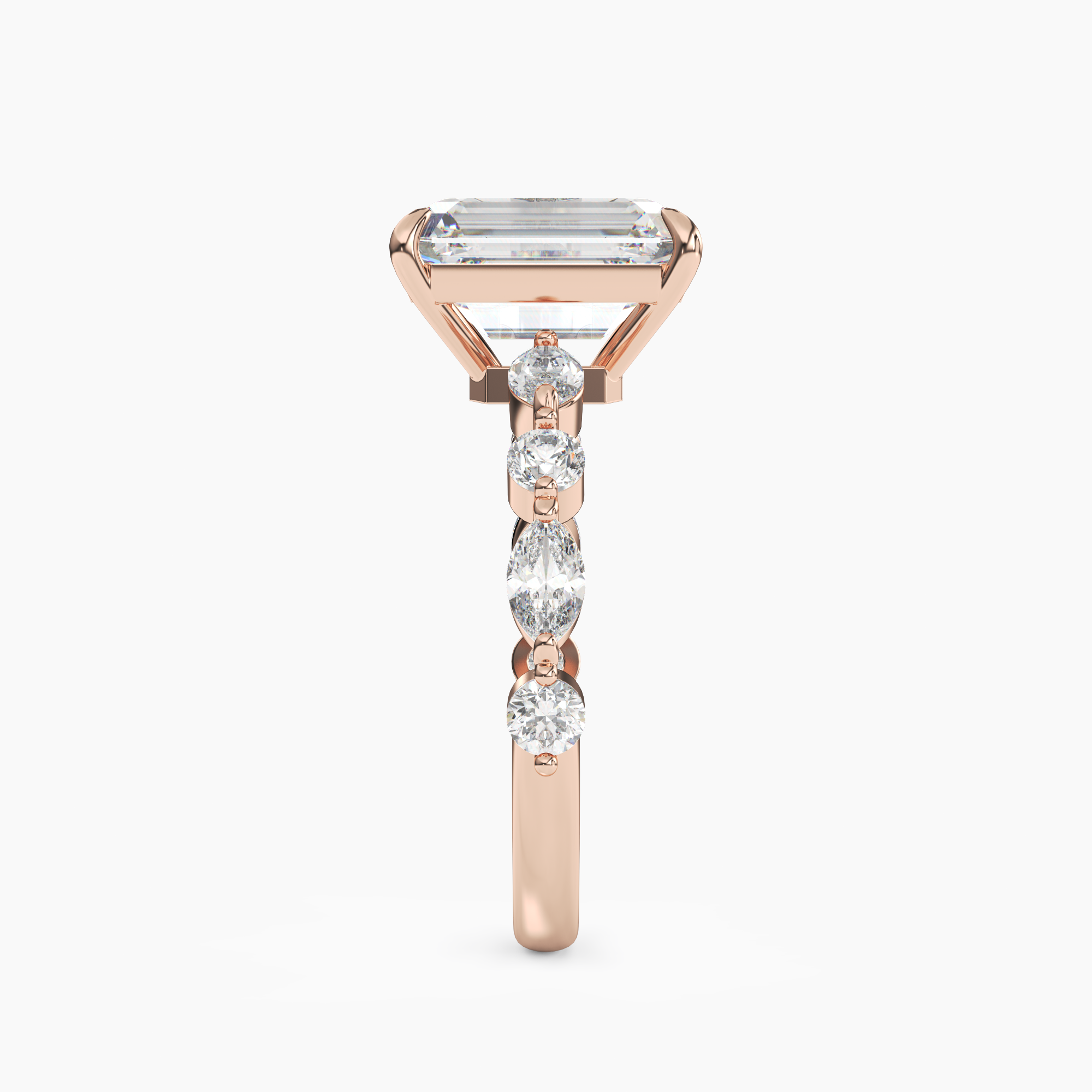 Sonnet Emerald Solitaire 2.5 Carat Lab Grown Diamond Engagement Ring in 18K White Gold