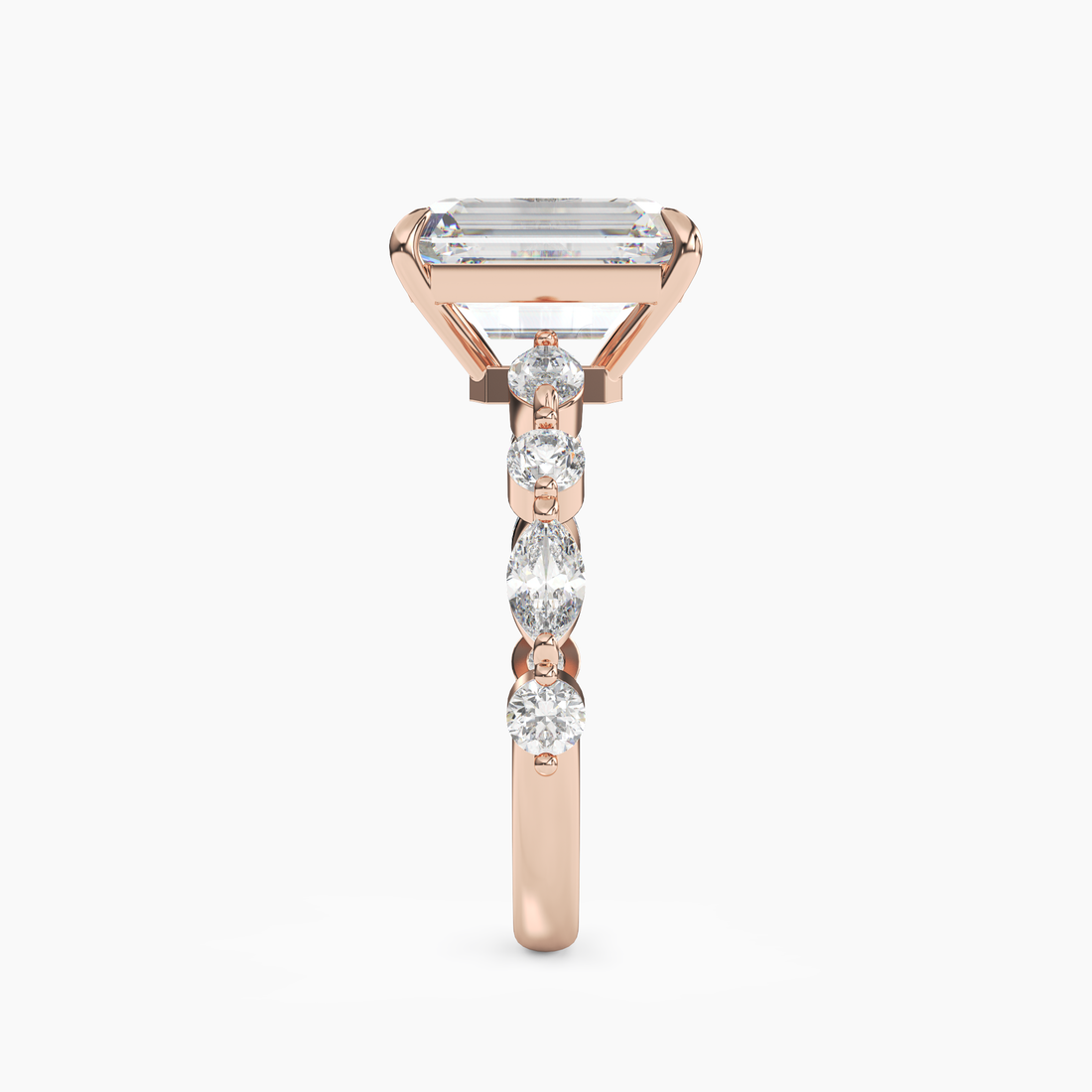Sonnet Emerald Solitaire 2 Carat Lab Grown Diamond Engagement Ring in 18K White Gold
