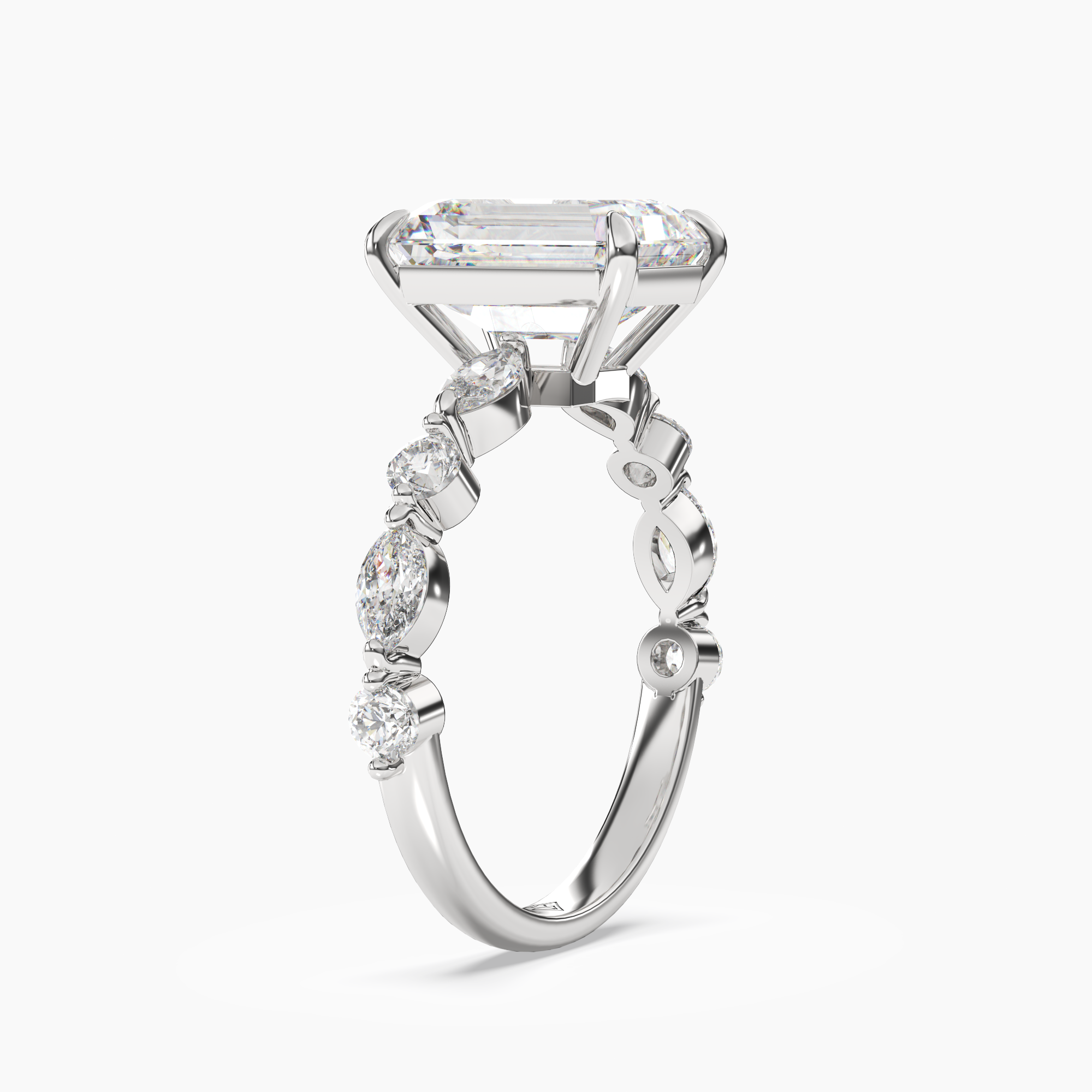 Sonnet Emerald Solitaire 2.5 Carat Lab Grown Diamond Engagement Ring in 18K Rose Gold