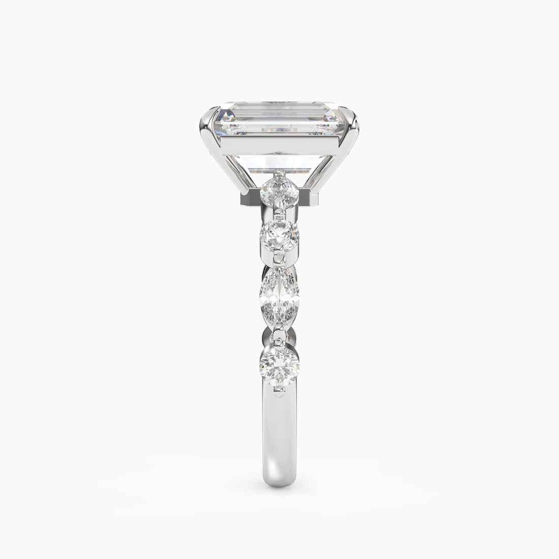 Sonnet Emerald Solitaire 2 Carat Lab Grown Diamond Engagement Ring in 14K Rose Gold