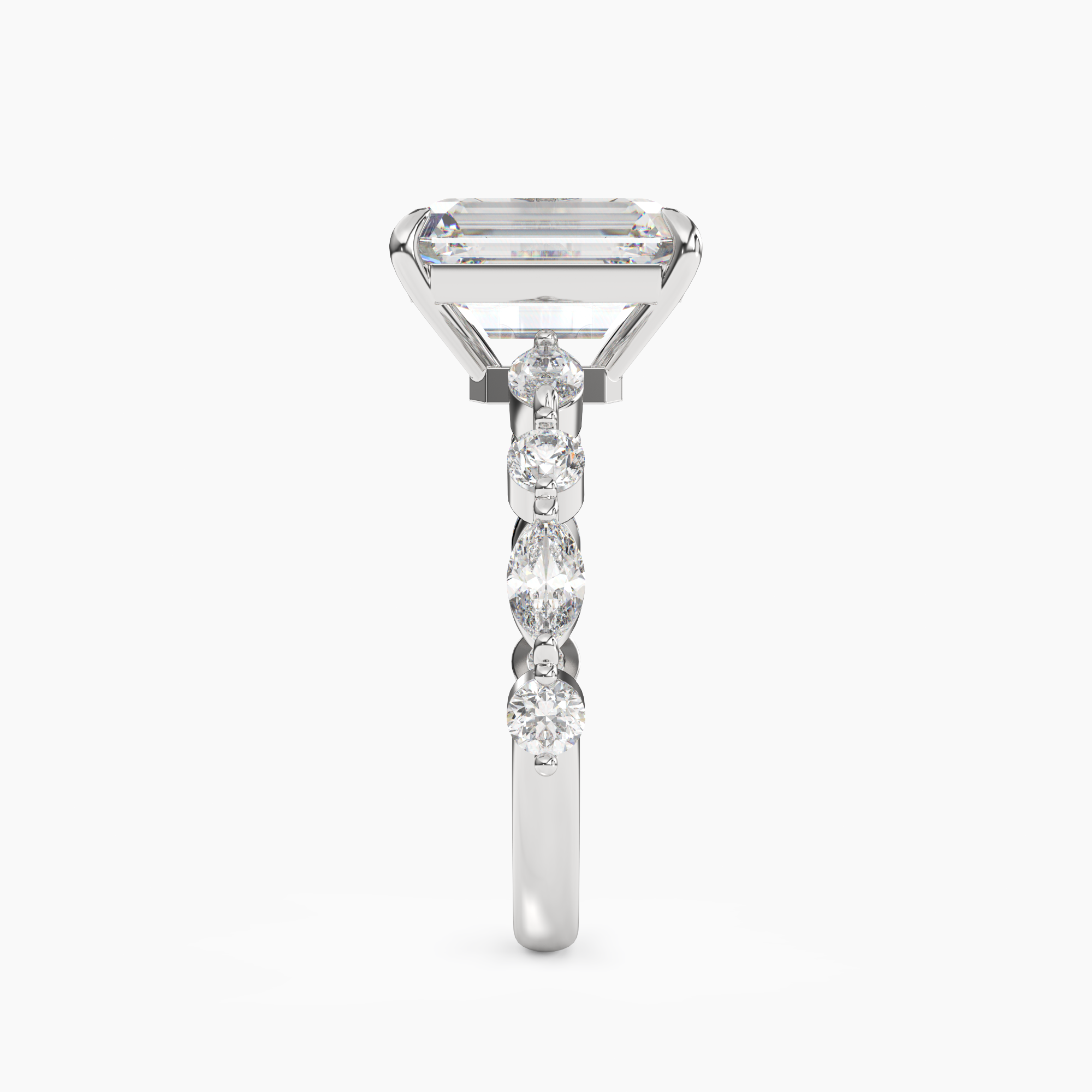 Sonnet Emerald Solitaire 1.5 Carat Lab Grown Diamond Engagement Ring in 18K White Gold