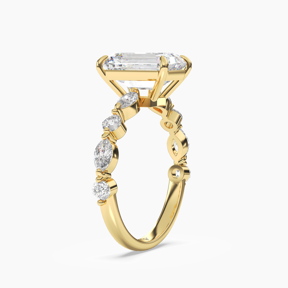 Sonnet Emerald Solitaire 2 Carat Lab Grown Diamond Engagement Ring in 18K Rose Gold