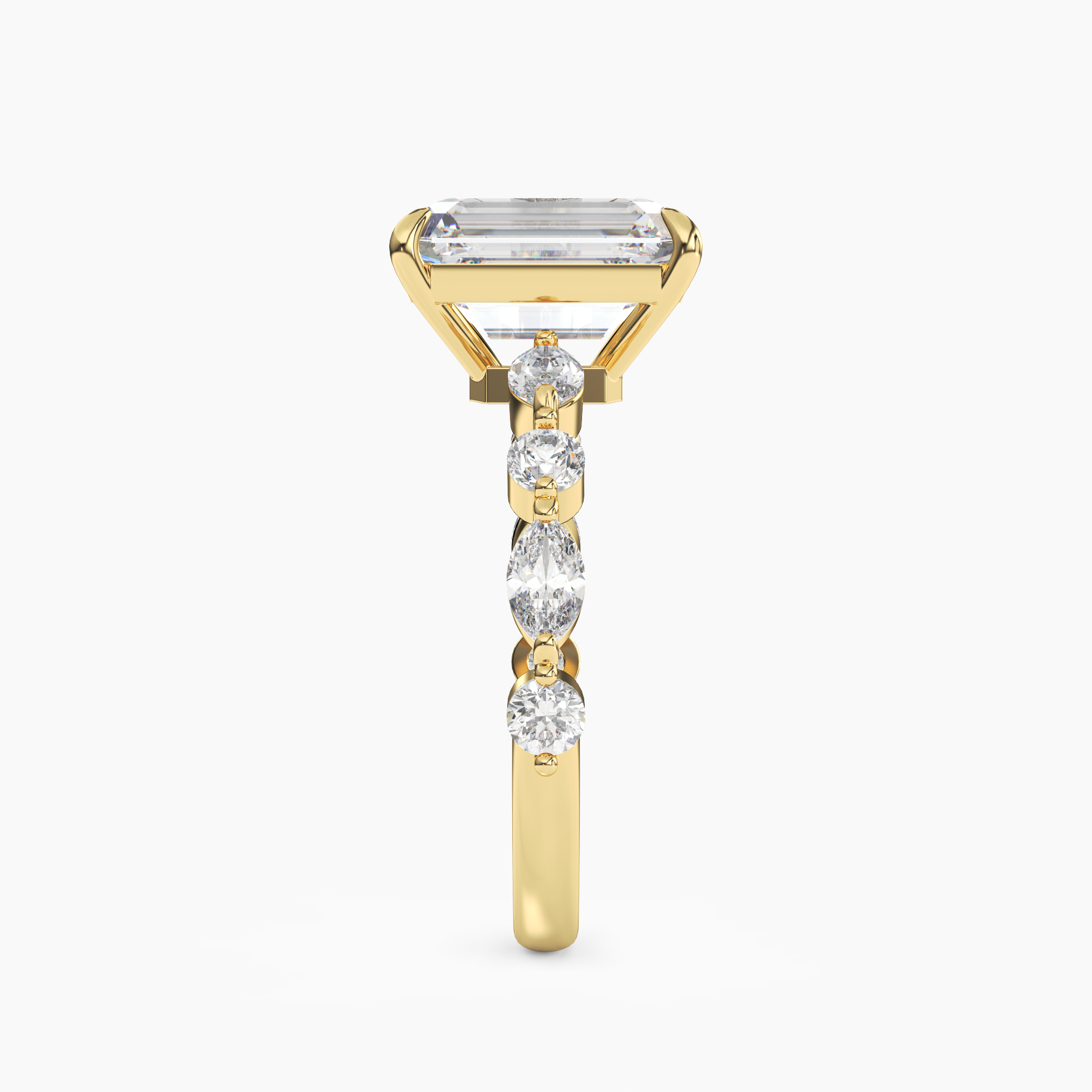 Sonnet Emerald Solitaire 2.5 Carat Lab Grown Diamond Engagement Ring in 14K Yellow Gold