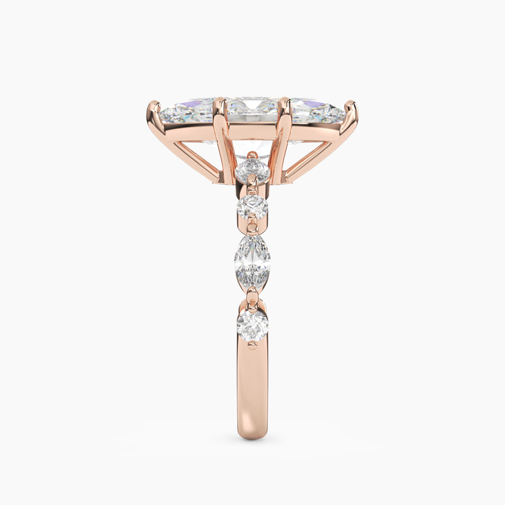 Sonnet Marquise Solitaire 2 Carat Lab Grown Diamond Engagement Ring in 18K Yellow Gold