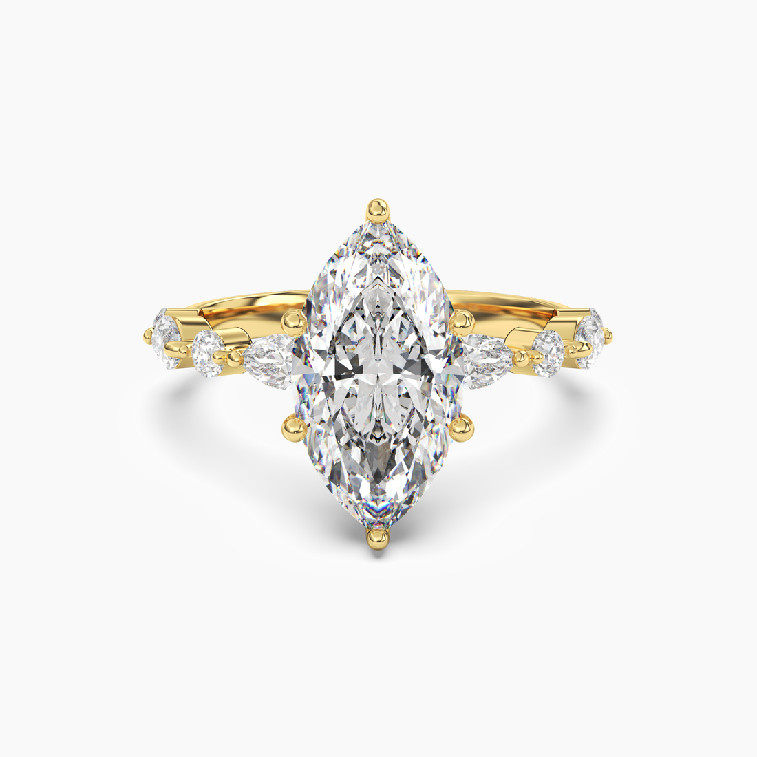 Sonnet Marquise Solitaire 2.5 Carat Lab Grown Diamond Engagement Ring in 14K Yellow Gold