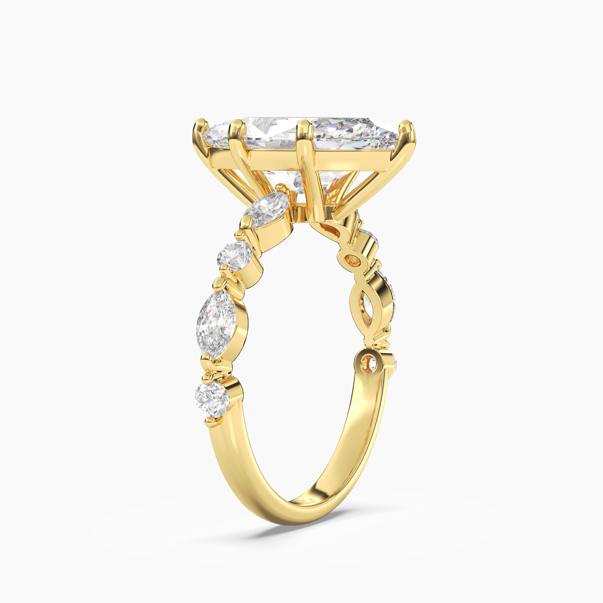 Sonnet Marquise Solitaire Diamond Ring Setting in 18K Rose Gold