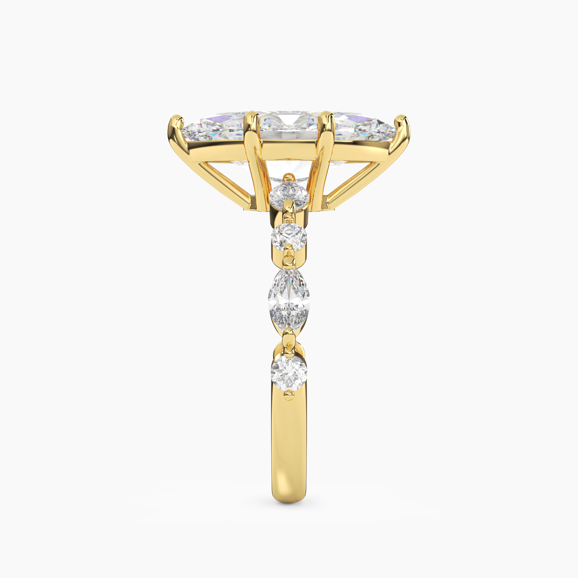Sonnet Marquise Solitaire 1 Carat Lab Grown Diamond Engagement Ring in 18K Yellow Gold