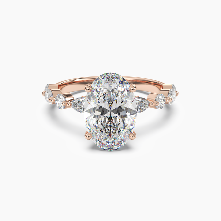Sonnet Oval Solitaire 2.5 Carat Lab Grown Diamond Engagement Ring in 14K Rose Gold