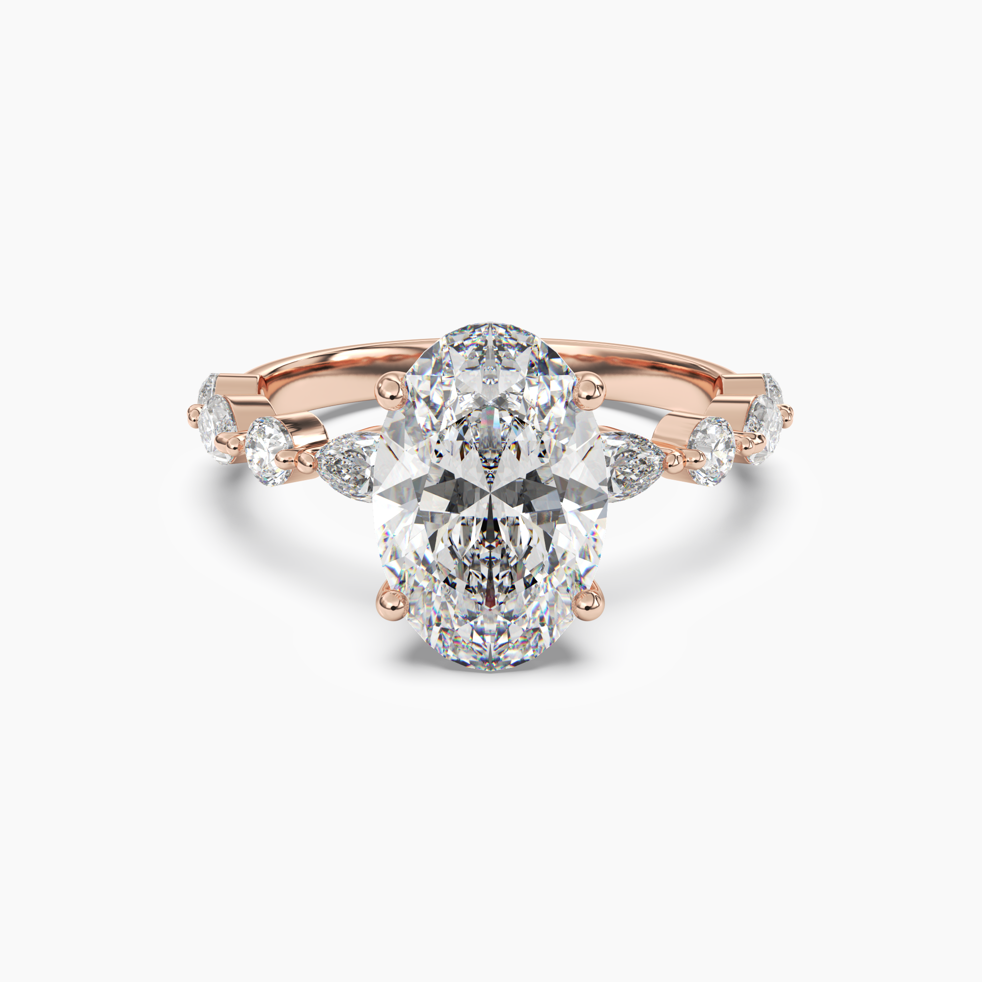 Sonnet Oval Solitaire 1 Carat Lab Grown Diamond Engagement Ring in 14K Rose Gold