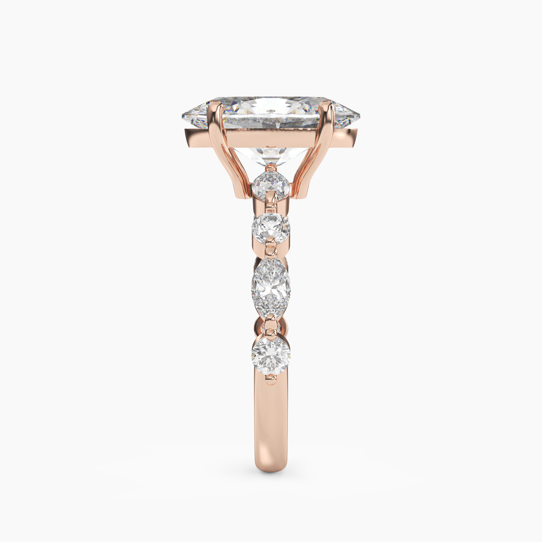 Sonnet Oval Solitaire 2.5 Carat Lab Grown Diamond Engagement Ring in 18K White Gold