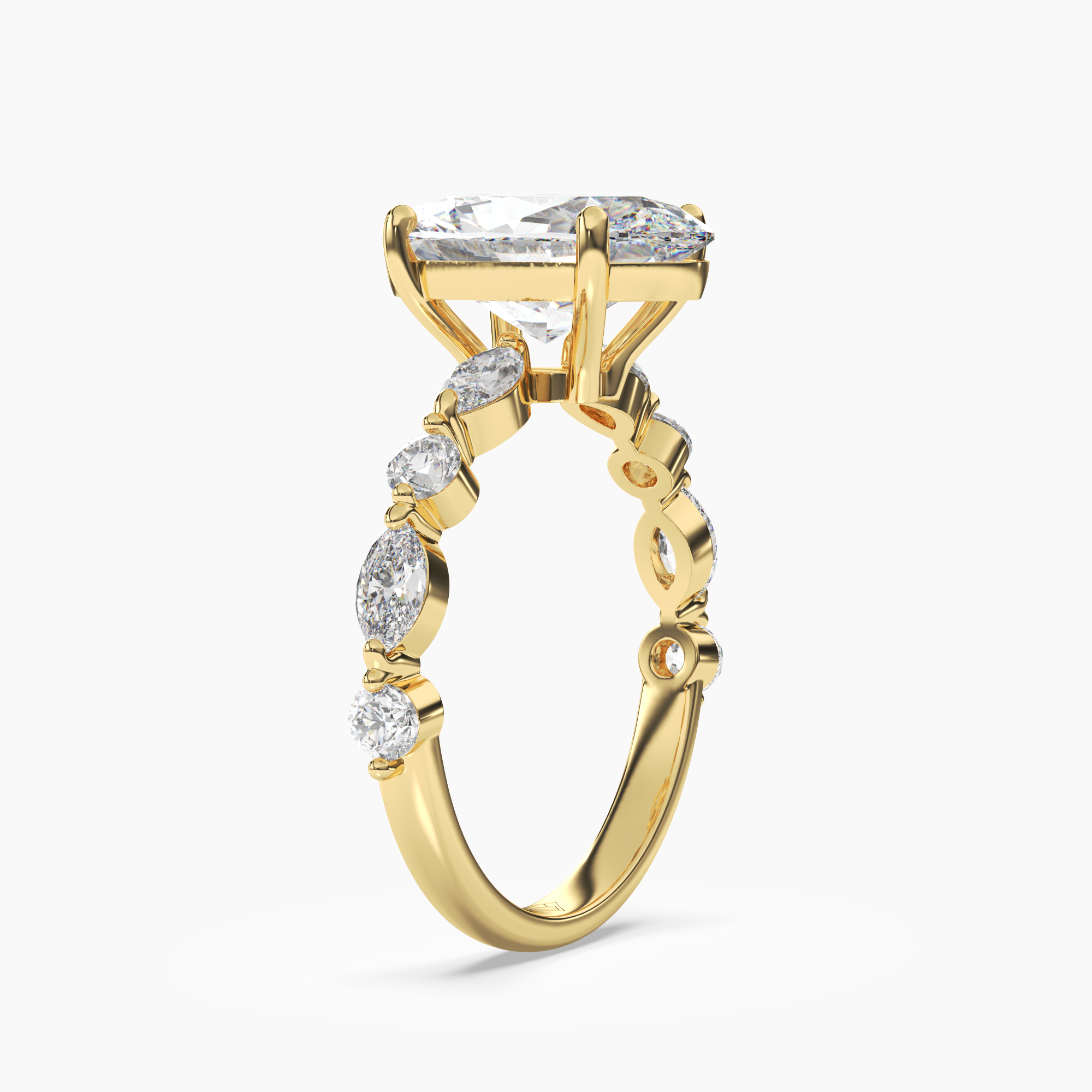 Sonnet Oval Solitaire 2.5 Carat Lab Grown Diamond Engagement Ring in 18K Yellow Gold