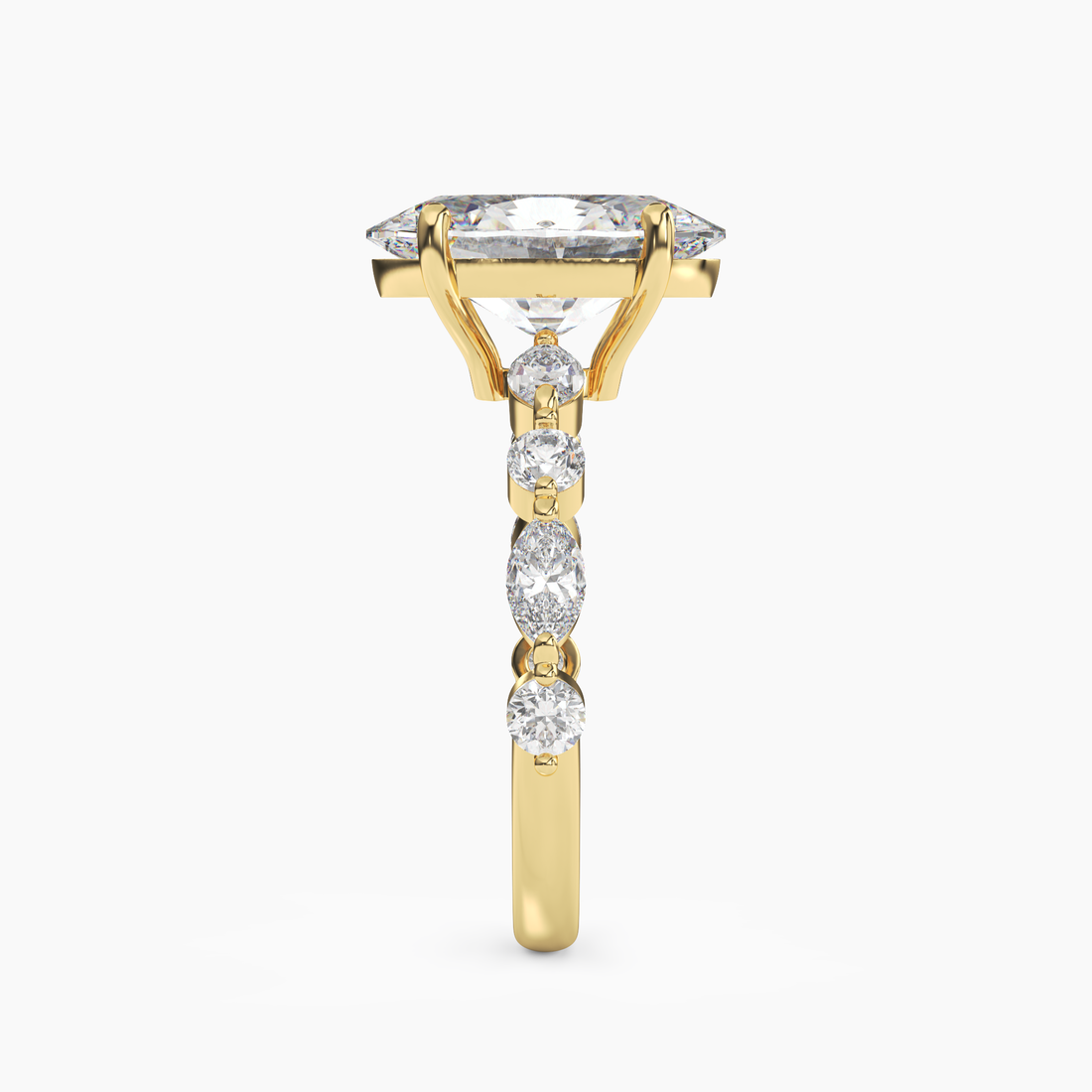 Sonnet Oval Solitaire 3 Carat Lab Grown Diamond Engagement Ring in 18K White Gold