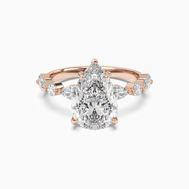 Sonnet Pear Solitaire 1.5 Carat Lab Grown Diamond Engagement Ring in 18K Rose Gold