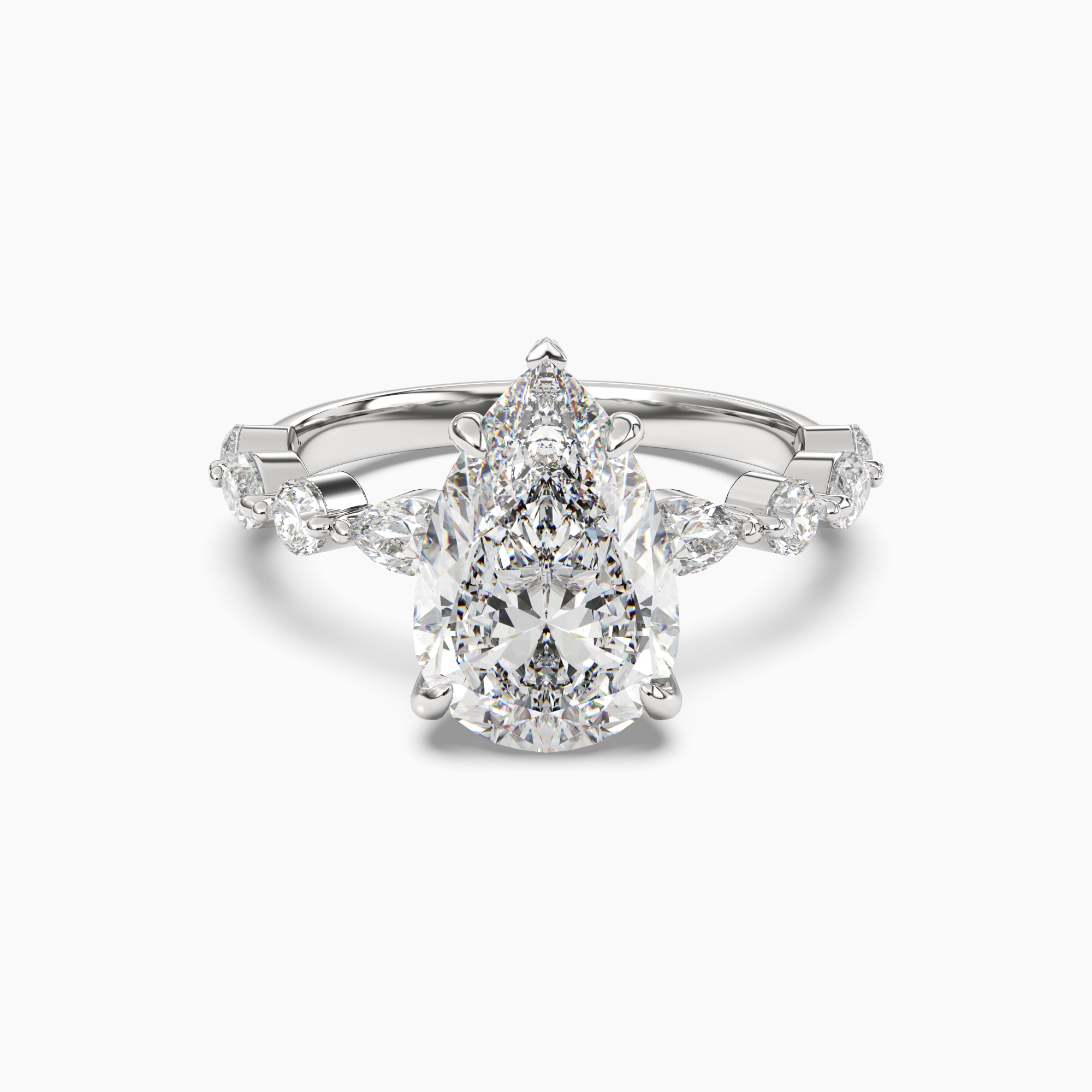 Sonnet Pear Solitaire 1 Carat Lab Grown Diamond Engagement Ring in 18K Rose Gold