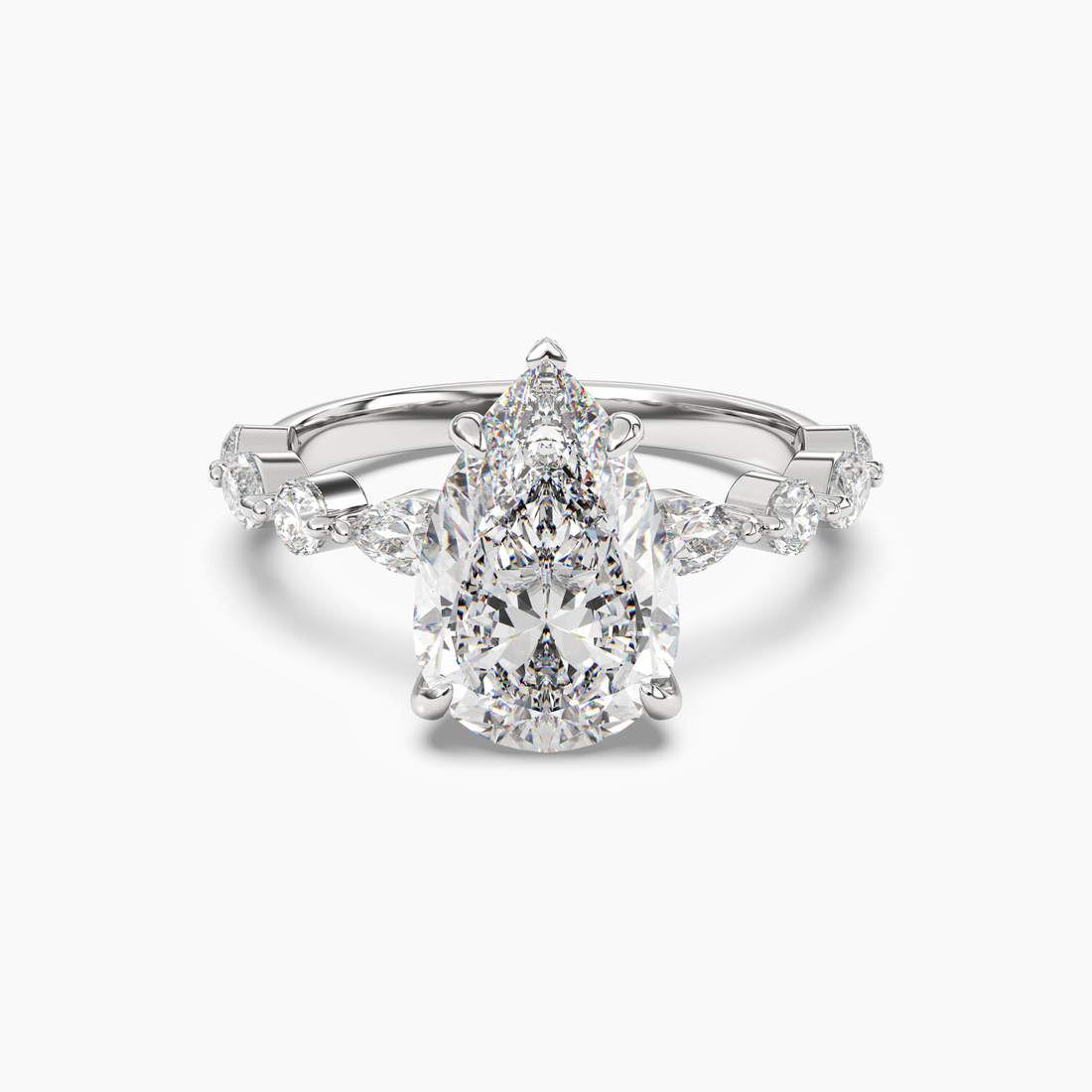 Sonnet Pear Solitaire 1 Carat Lab Grown Diamond Engagement Ring in 14K Rose Gold