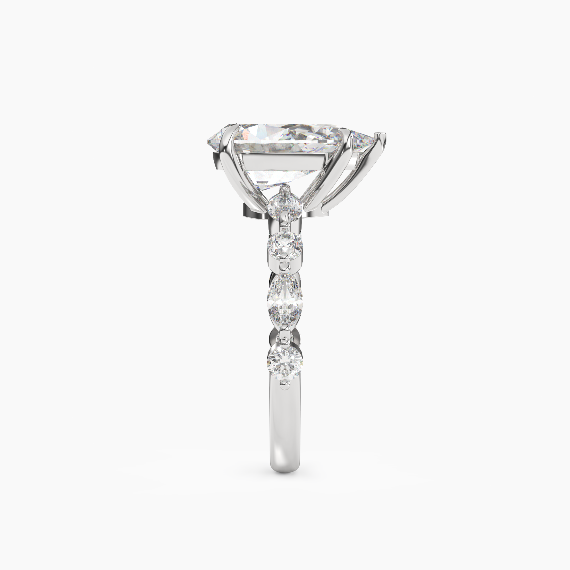 Sonnet Pear Solitaire 1 Carat Lab Grown Diamond Engagement Ring in 18K White Gold