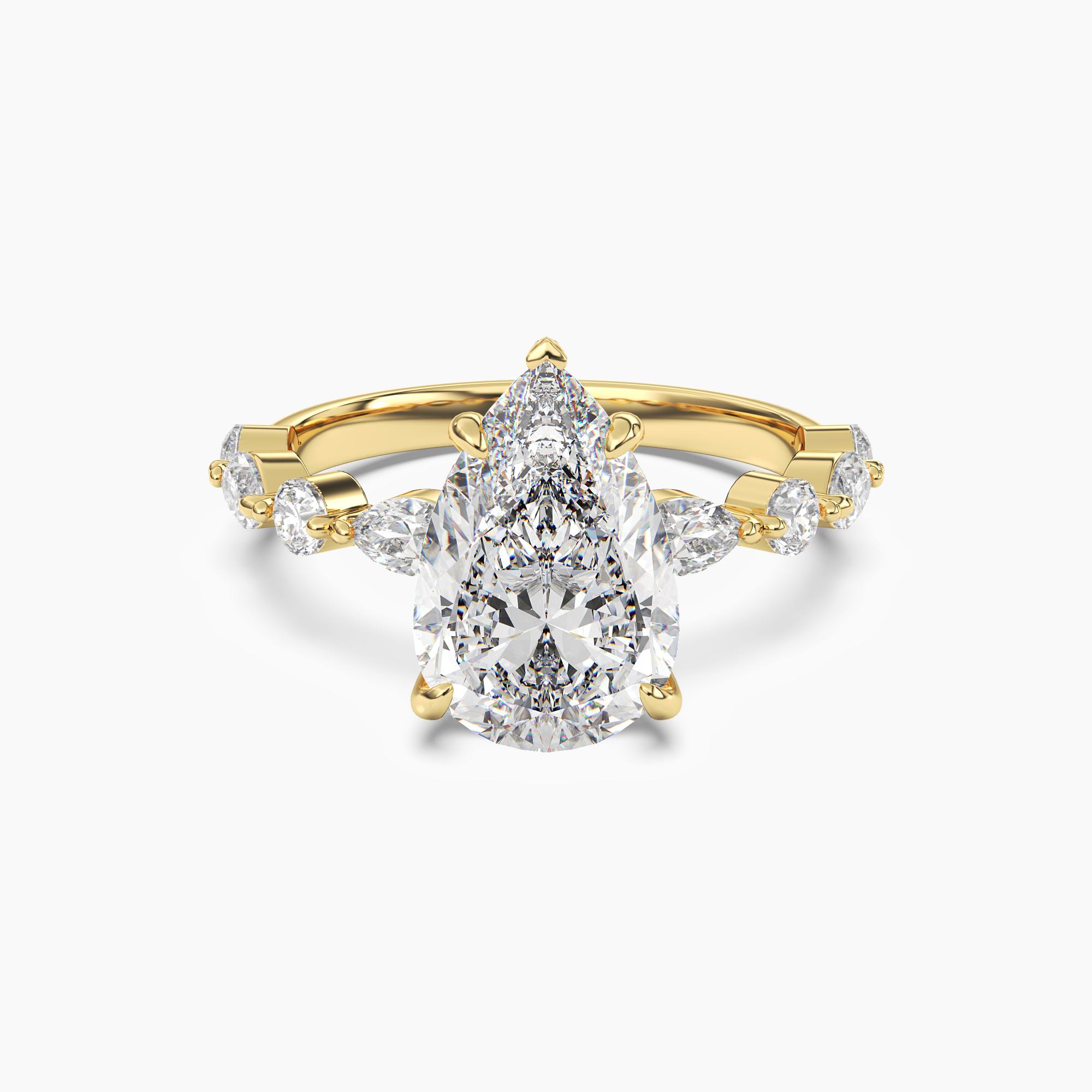 Sonnet Pear Solitaire 1.5 Carat Lab Grown Diamond Engagement Ring in 18K White Gold