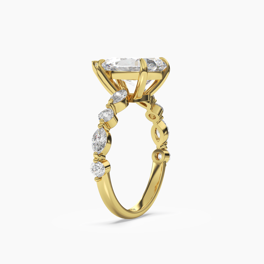 Sonnet Pear Solitaire 1.5 Carat Lab Grown Diamond Engagement Ring in 18K Yellow Gold
