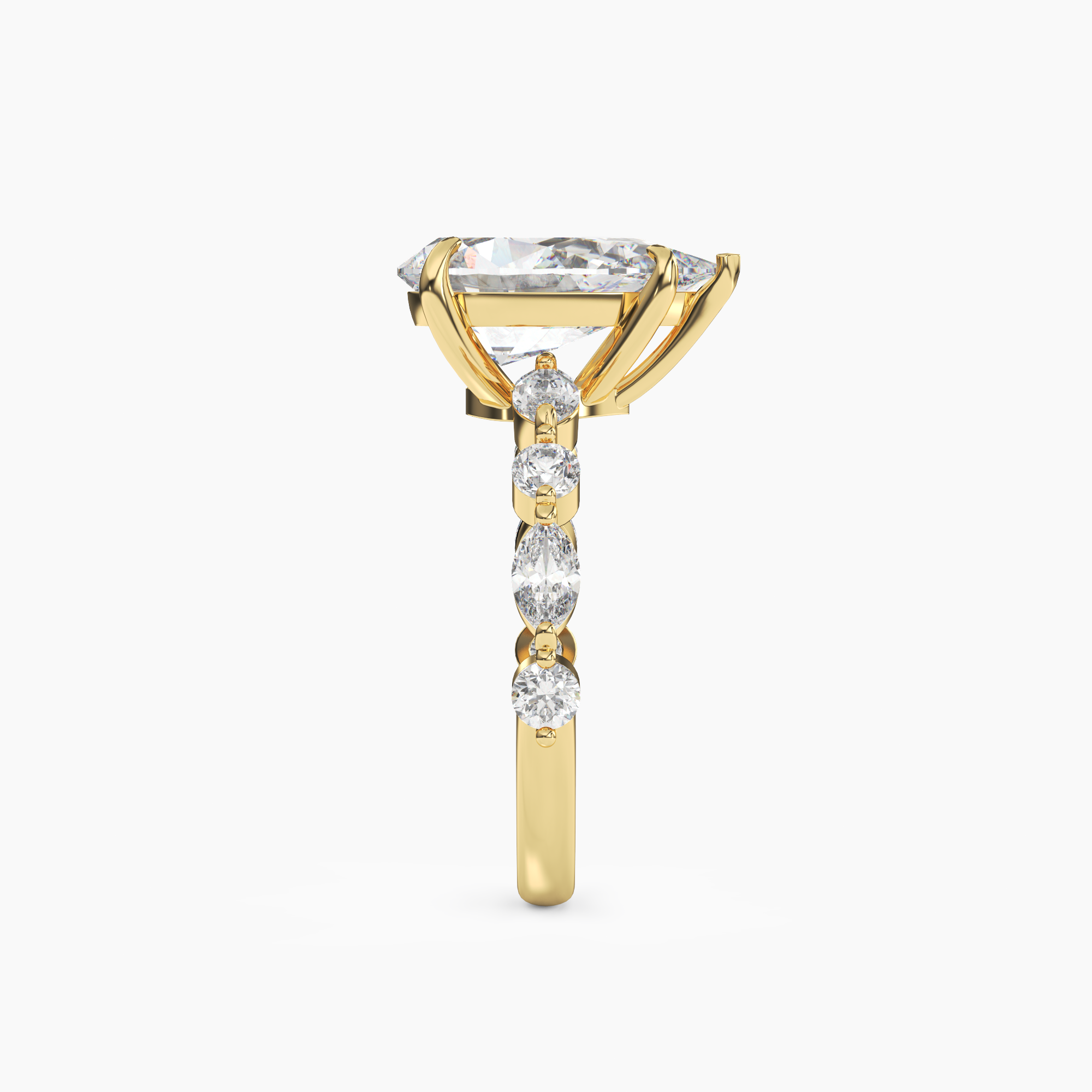 Sonnet Pear Solitaire 2.5 Carat Lab Grown Diamond Engagement Ring in 14K Yellow Gold