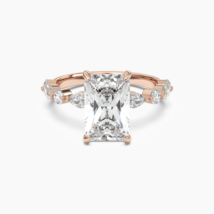 Sonnet Radiant Solitaire 2.5 Carat Lab Grown Diamond Engagement Ring in 18K Rose Gold