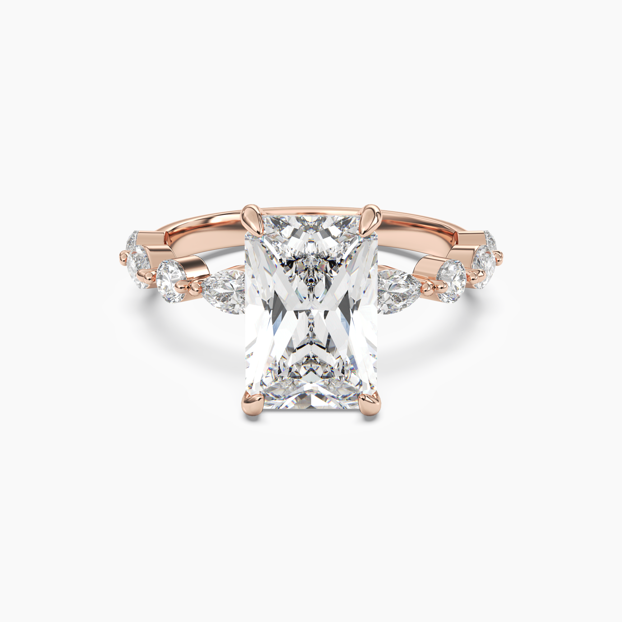 Sonnet Radiant Solitaire 1 Carat Lab Grown Diamond Engagement Ring in 14K Rose Gold