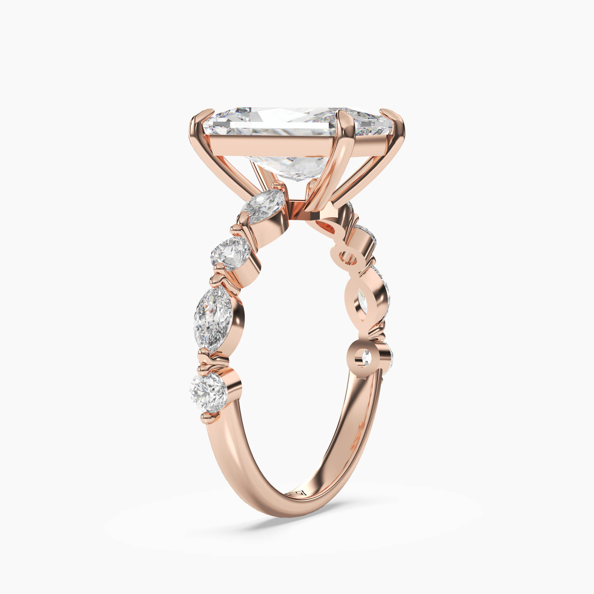 Sonnet Radiant Solitaire Diamond Ring Setting in 18K White Gold