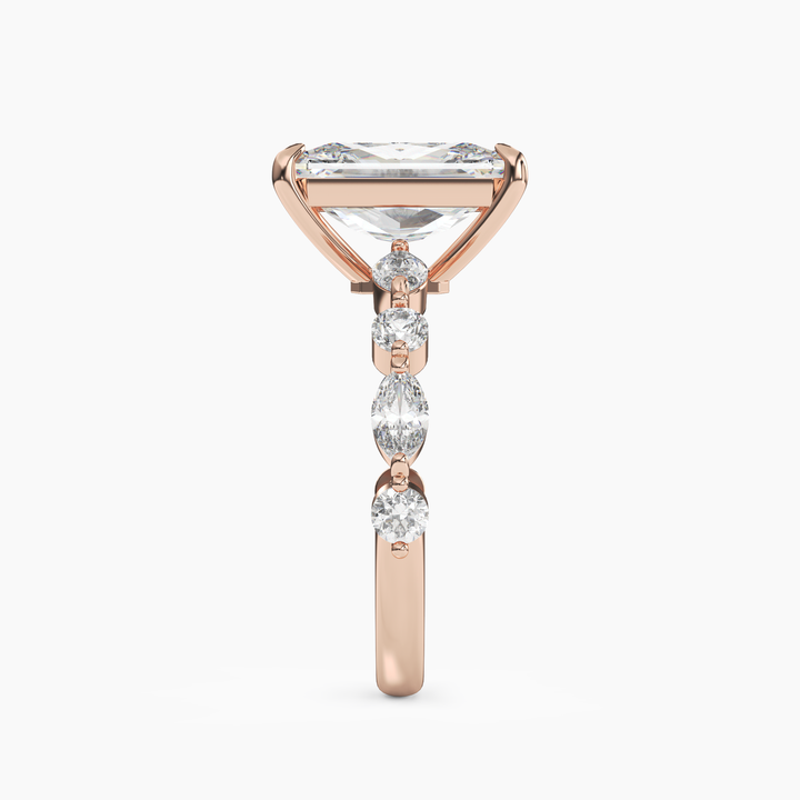 Sonnet Radiant Solitaire 3 Carat Lab Grown Diamond Engagement Ring in 18K White Gold