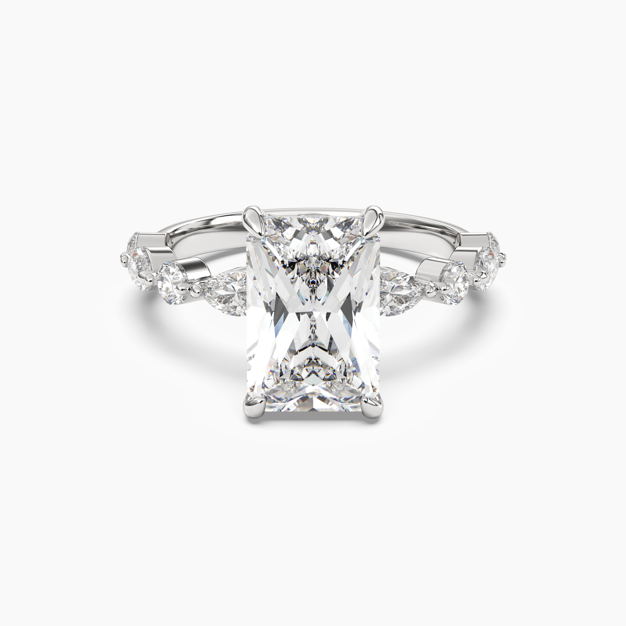 Sonnet Radiant Solitaire 2.5 Carat Lab Grown Diamond Engagement Ring in 18K White Gold