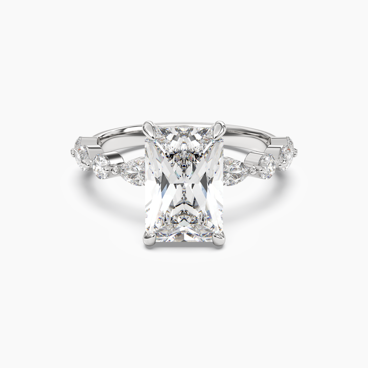 Sonnet Radiant Solitaire 2.5 Carat Lab Grown Diamond Engagement Ring in 18K White Gold