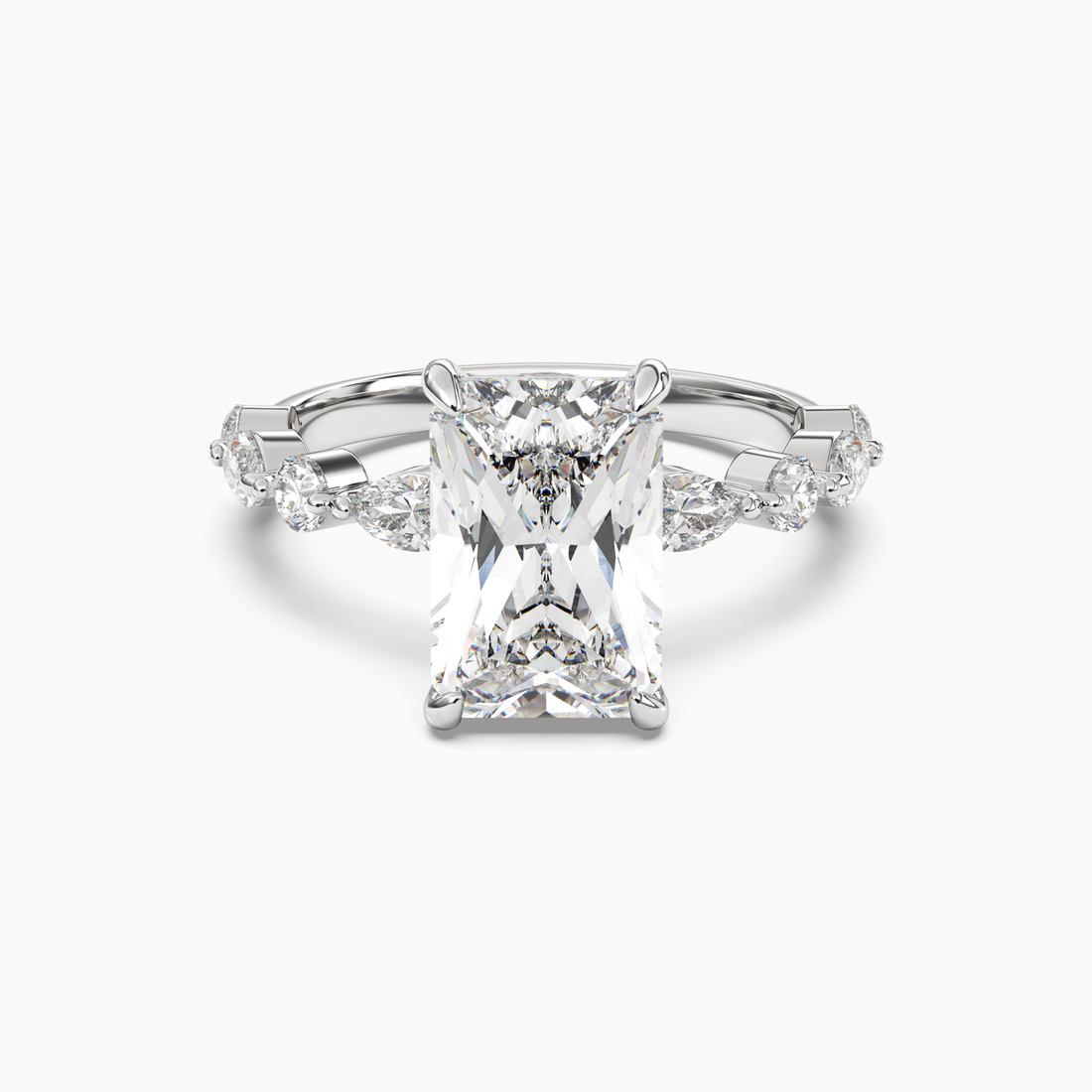 Sonnet Radiant Solitaire Diamond Ring Setting in 14K Yellow Gold