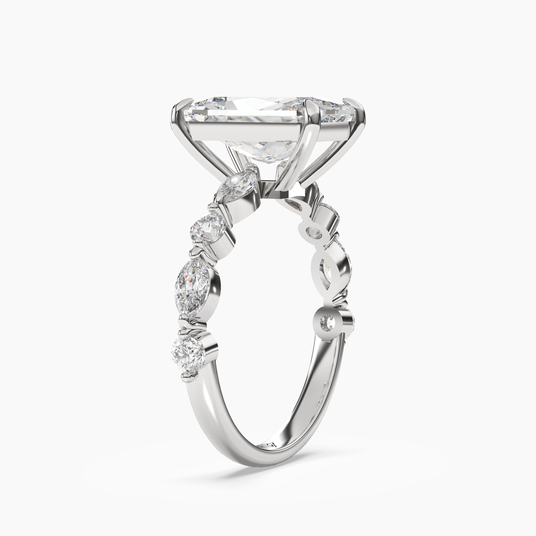 Sonnet Radiant Solitaire 2.5 Carat Lab Grown Diamond Engagement Ring in 18K White Gold