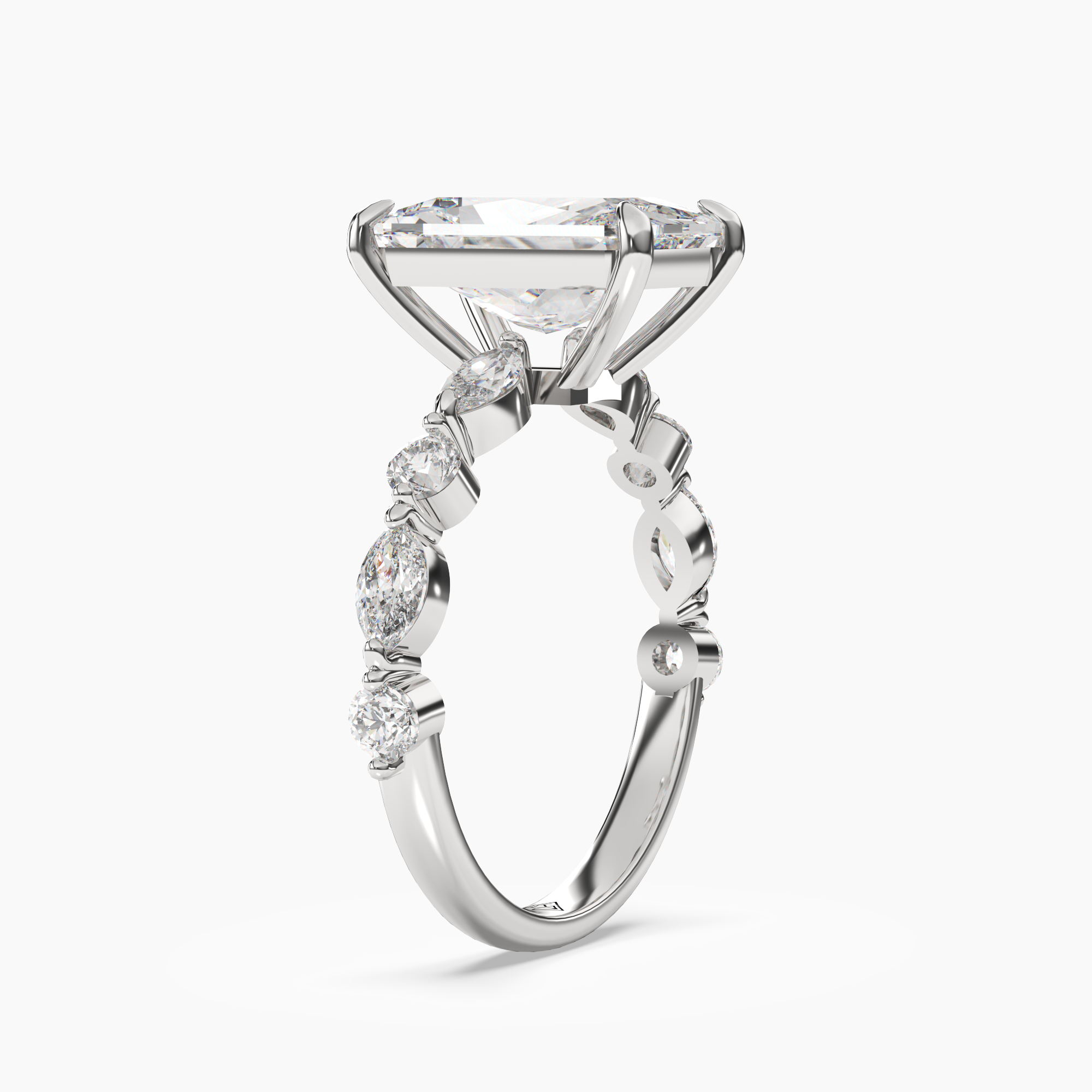 Sonnet Radiant Solitaire 2 Carat Lab Grown Diamond Engagement Ring in 14K White Gold