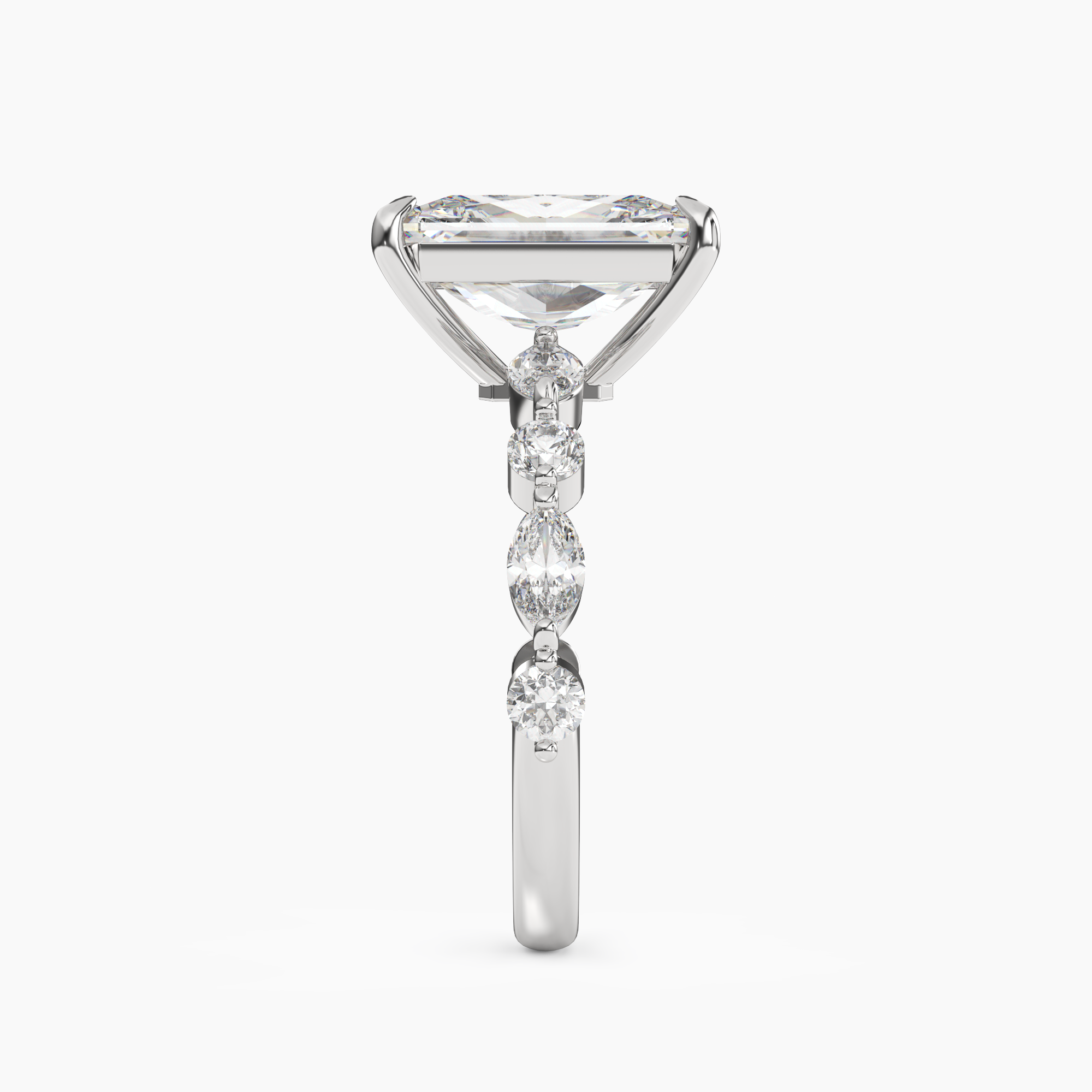 Sonnet Radiant Solitaire 2.5 Carat Lab Grown Diamond Engagement Ring in 14K White Gold