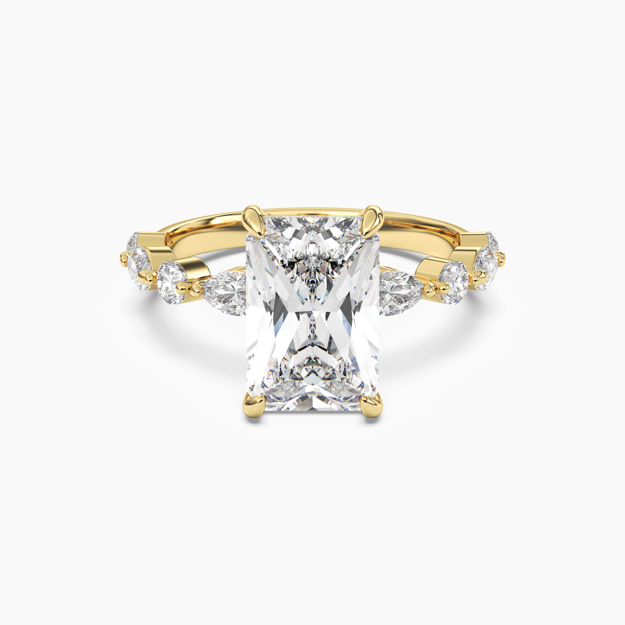 Sonnet Radiant Solitaire 2 Carat Lab Grown Diamond Engagement Ring in 14K Yellow Gold