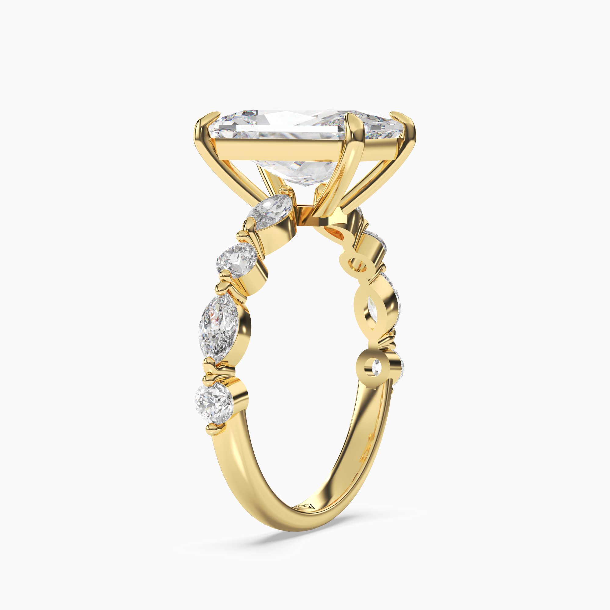 Sonnet Radiant Solitaire 1 Carat Lab Grown Diamond Engagement Ring in 14K White Gold