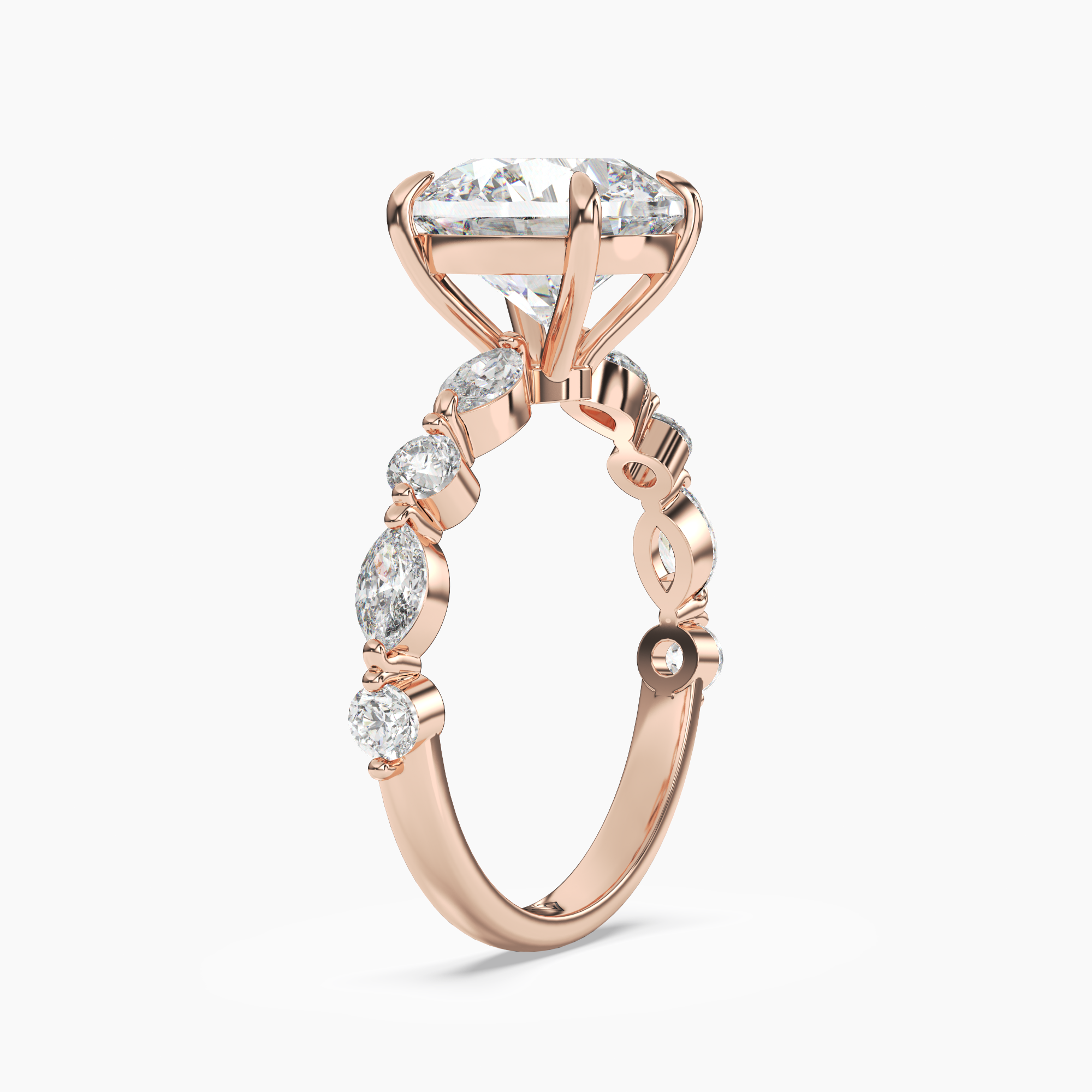 Sonnet Round Solitaire 3 Carat Lab Grown Diamond Engagement Ring in 18K White Gold