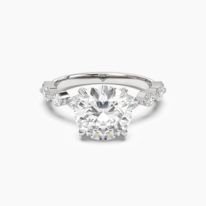 Sonnet Round Solitaire 1 Carat Lab Grown Diamond Engagement Ring in 18K White Gold