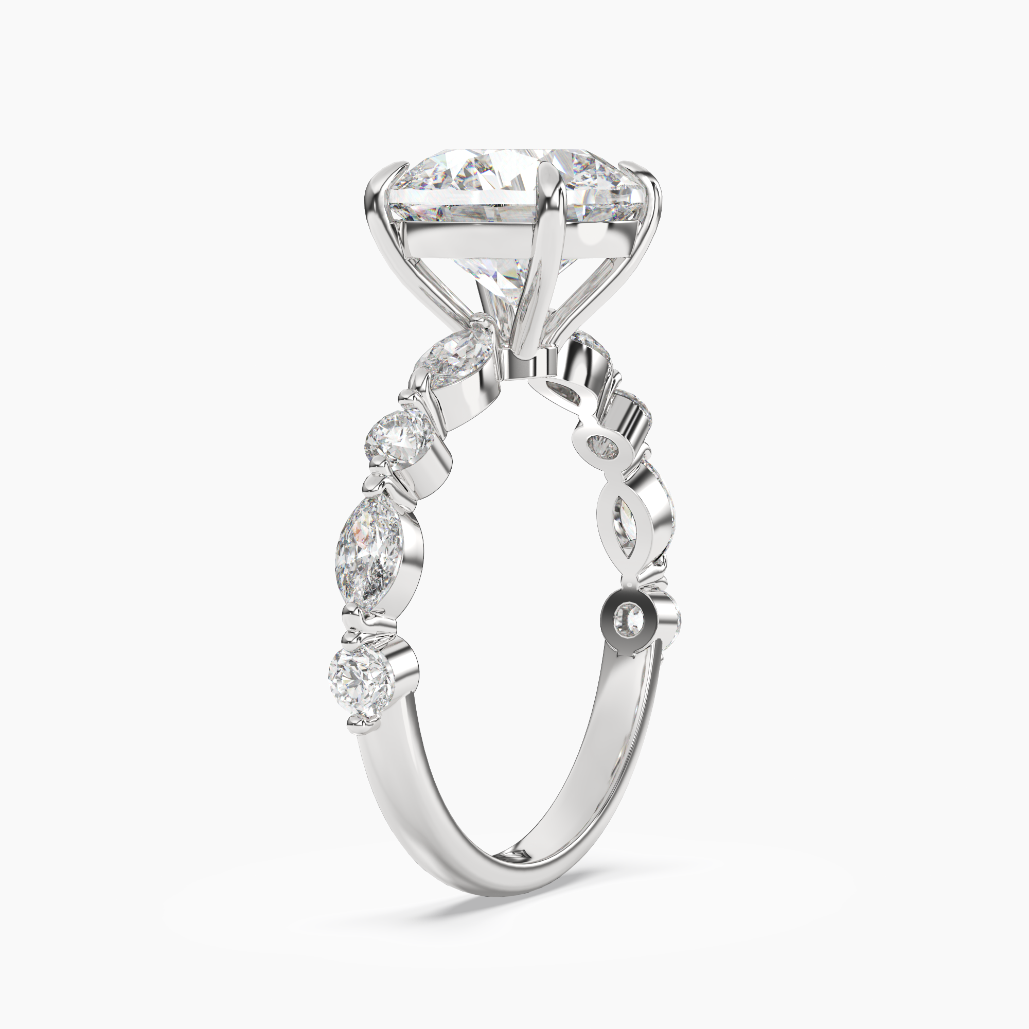 Sonnet Round Solitaire Diamond Ring Setting in 14K Yellow Gold