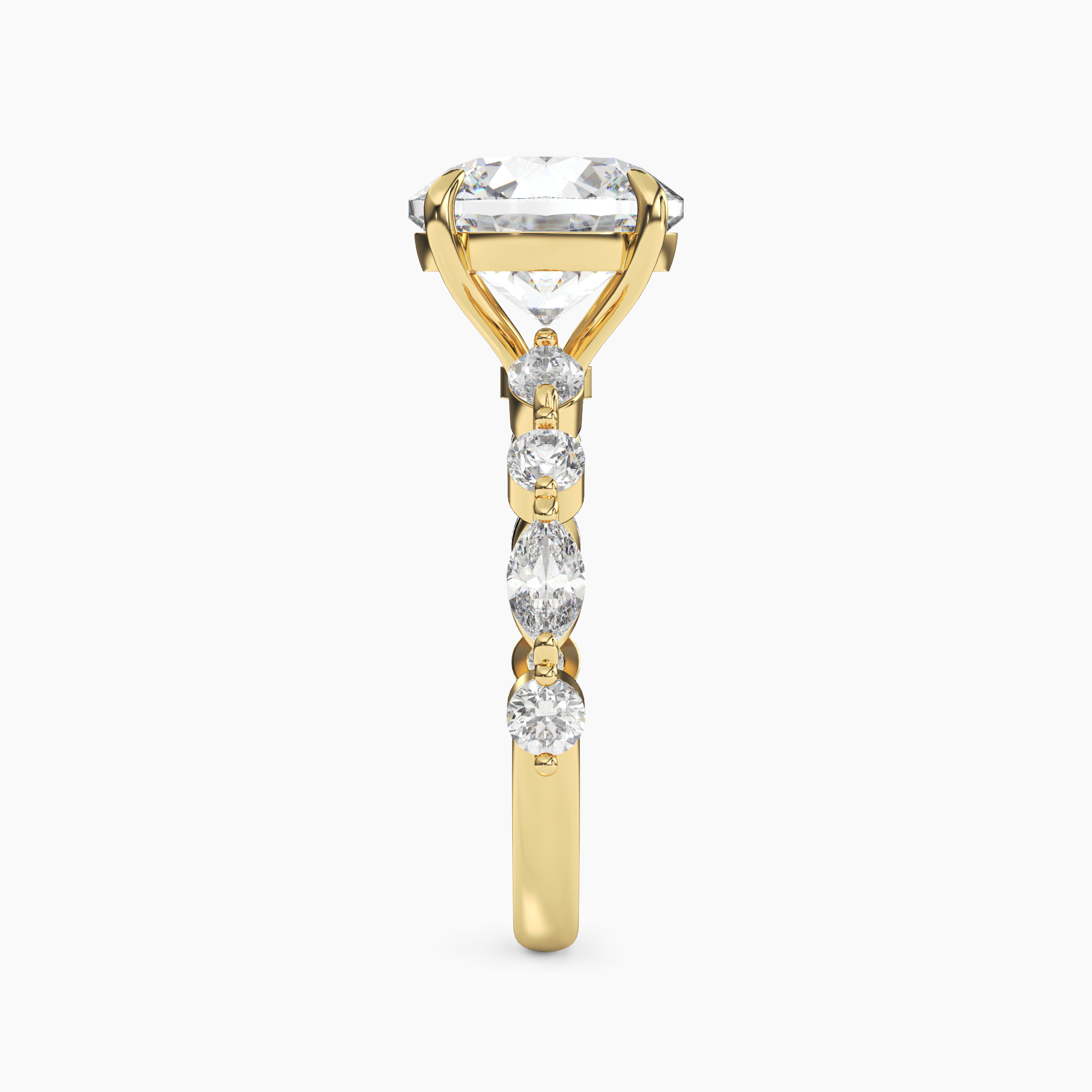 Sonnet Round Solitaire 2.5 Carat Lab Grown Diamond Engagement Ring in 18K Yellow Gold