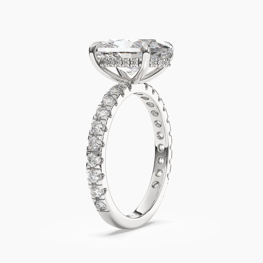 Eclipse Oval Hidden Halo 2 Carat Lab Grown Diamond Engagement Ring in 18K Rose Gold