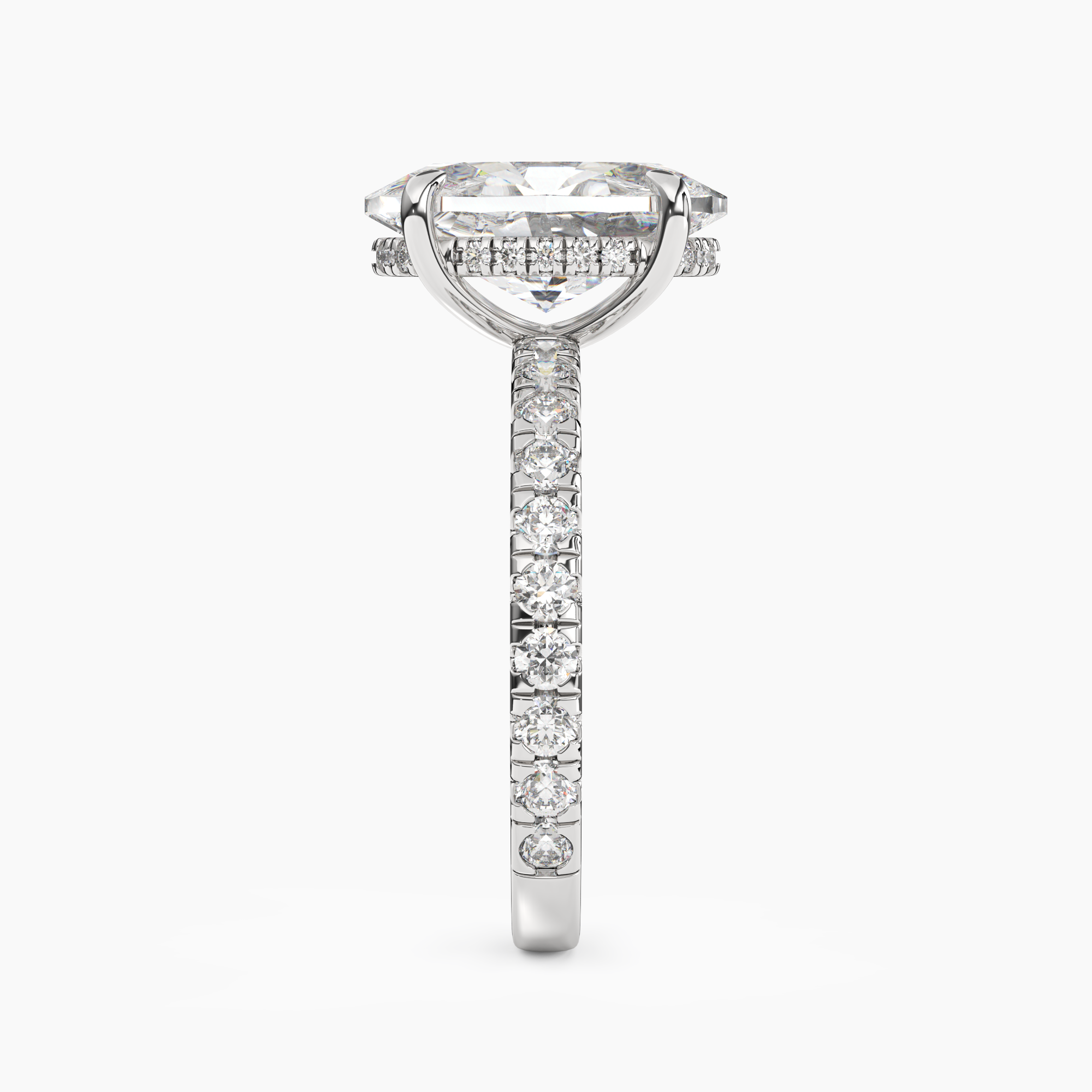 Eclipse Oval Hidden Halo 2.5 Carat Lab Grown Diamond Engagement Ring in 14K Rose Gold