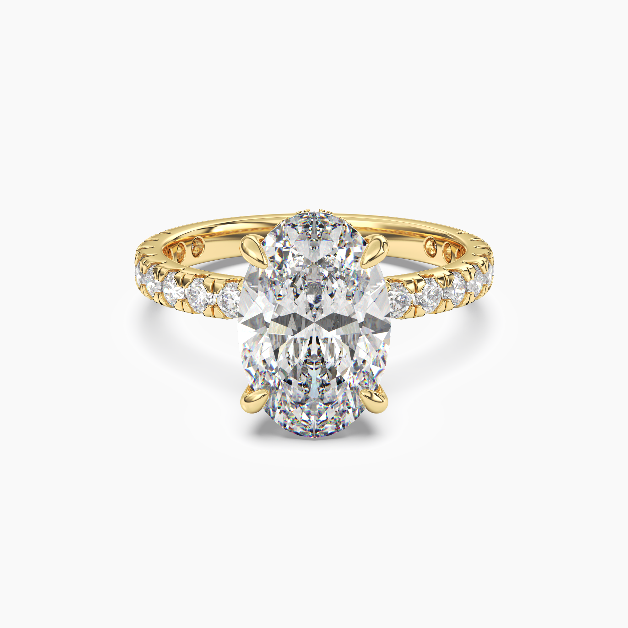 Eclipse Oval Hidden Halo 1 Carat Lab Grown Diamond Engagement Ring in 14K White Gold